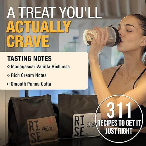 Miniatura 4 de RISE311 Proteína en polvo a base de plantas para hombres y mujeres, 1.06 oz de proteína vegetal completa y 0.11 onzas de leucina, cero hinchazón,