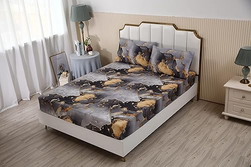 Miniatura 1 de MAG Juego de sábanas de 3 piezas de mármol colorido (tamaño matrimonial)