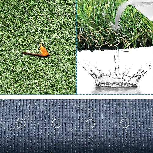 Miniatura 9 de Conscience Trading Alfombra de césped artificial de 4 pies x 13 pies (52 pies cuadrados), alfombra sintética gruesa para césped Astro, paisaje,