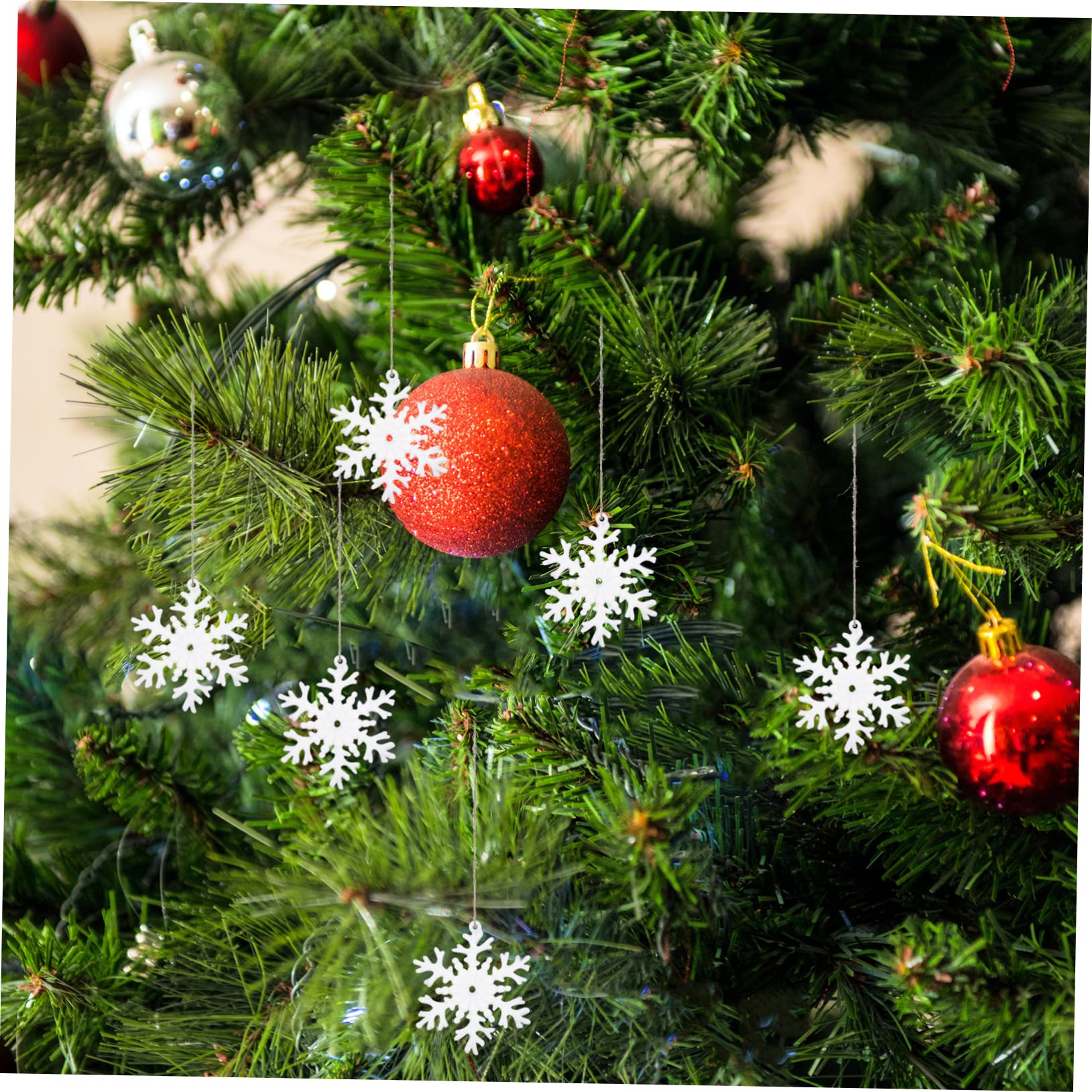 PRETYZOOM 192 STK Weihnachtsschneeflocke-anhänger Weihnachts-Schneeflocke-Tag Weihnachtsschmuck Zum Aufhängen Weihnachten Hängende Schneeflocke Weihnachtstischstreuung Weihnachtsdeko Plastik
