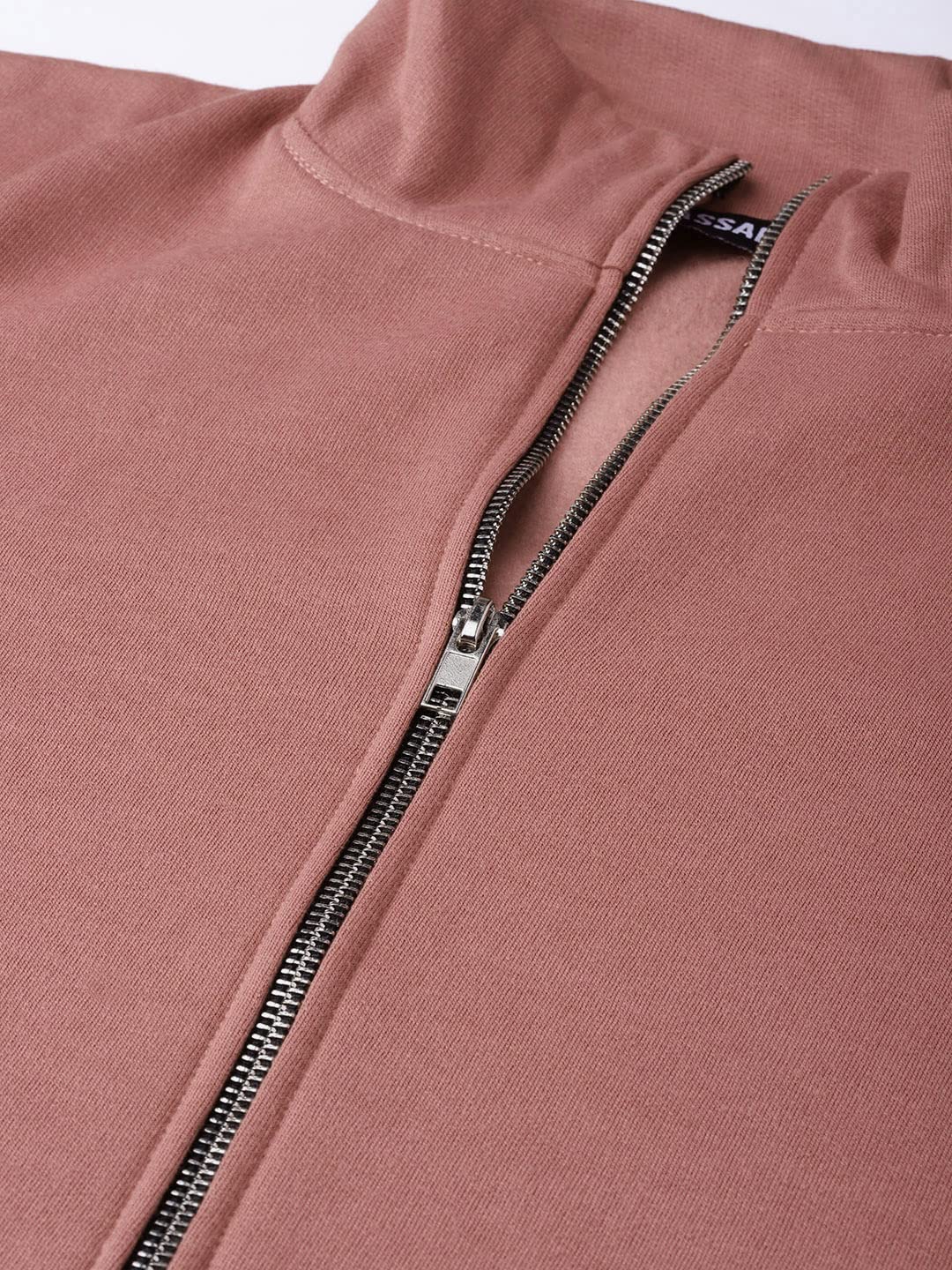 SASSAFRAS Dusty Pink Zipper Sweatshirt 3
