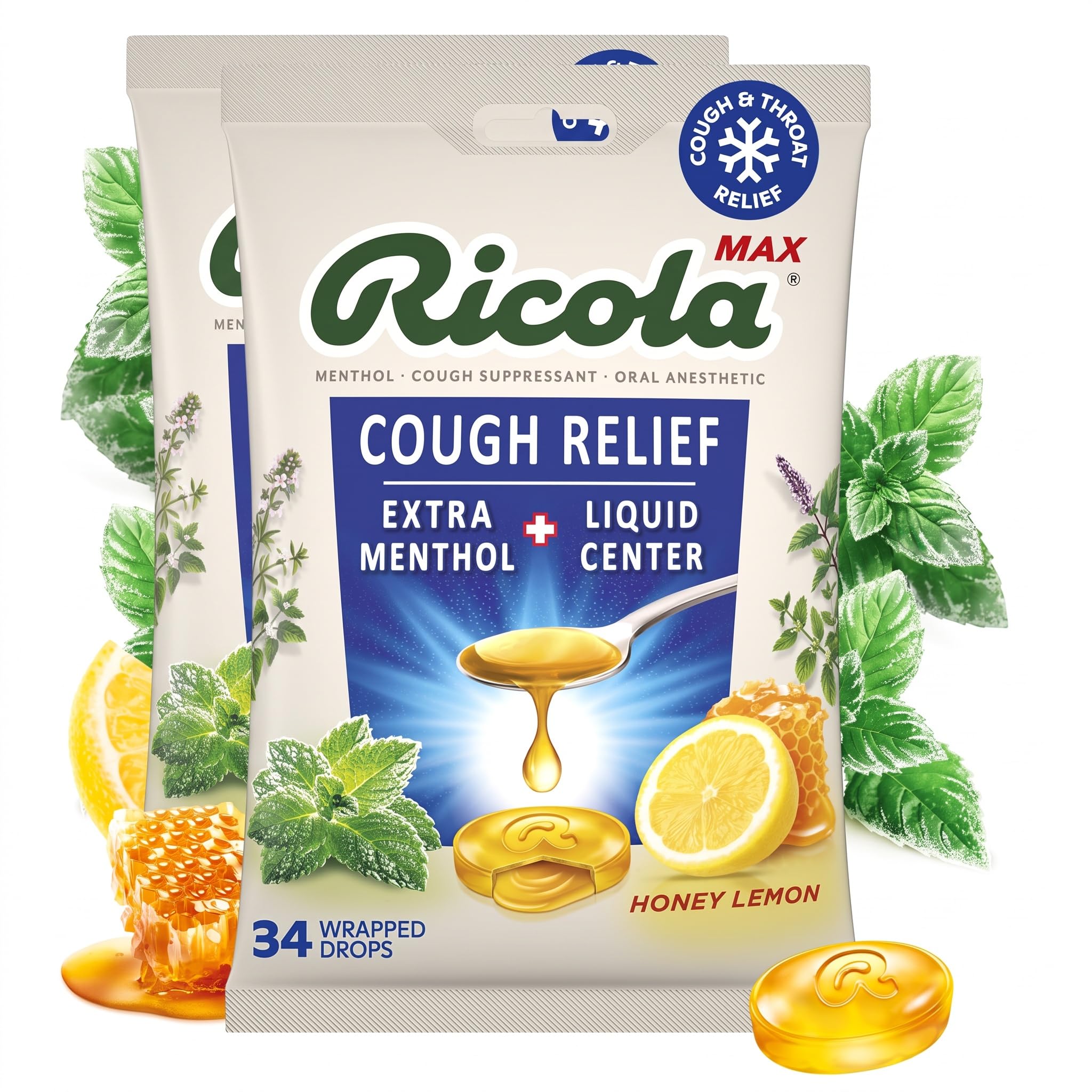 Ricola, Throat Care Max Honey Lemon, 34 Count — Amazon image 8