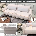 Homa Canapé lit avec accoudoir,212cm Tissu Futon Couch avec dossier réglable, Canapé de canapé pliant,Sofa de couchage pour meubles de salon (Ivory, 3Seat)