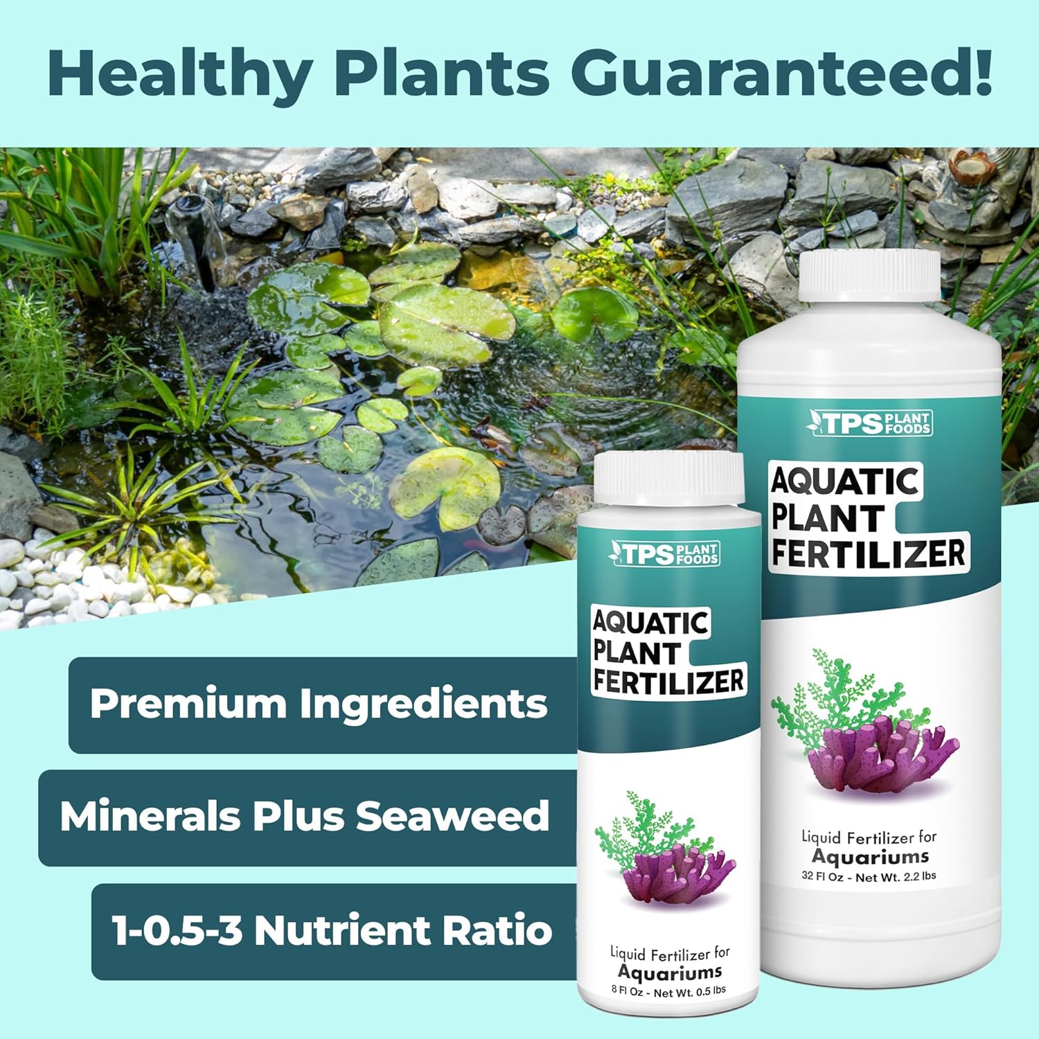 Aquatic Plant Fertilizer – Liquid Plant Food for Lush Growth, Vibrant Color & Healthy Aquarium Plants, 32 oz