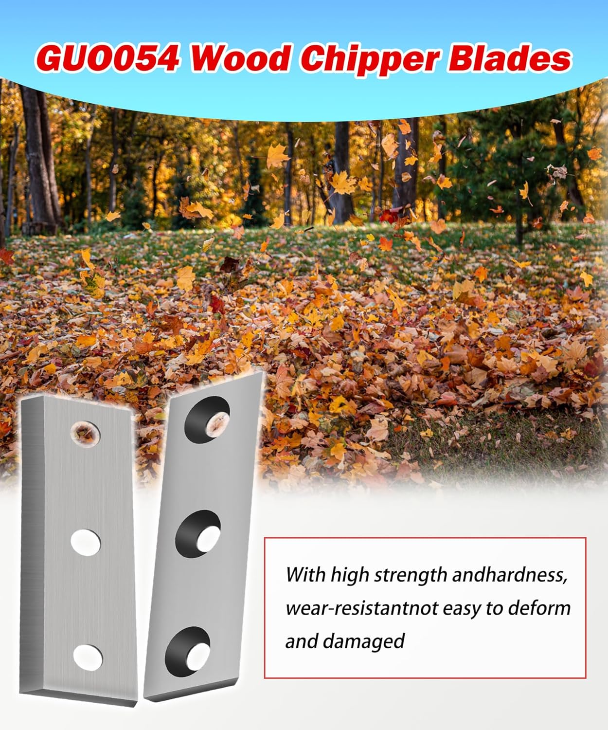 4 Pack Wood Chipper Blades with Screw Compatible with Greatcircleusa GUO054 Mini Steel Wood Chipper, EFCUT C30, C30 Mini, C30 Lite&3-in-1 Wood Chippers Shredders,Landworks,Superhandy LCE12