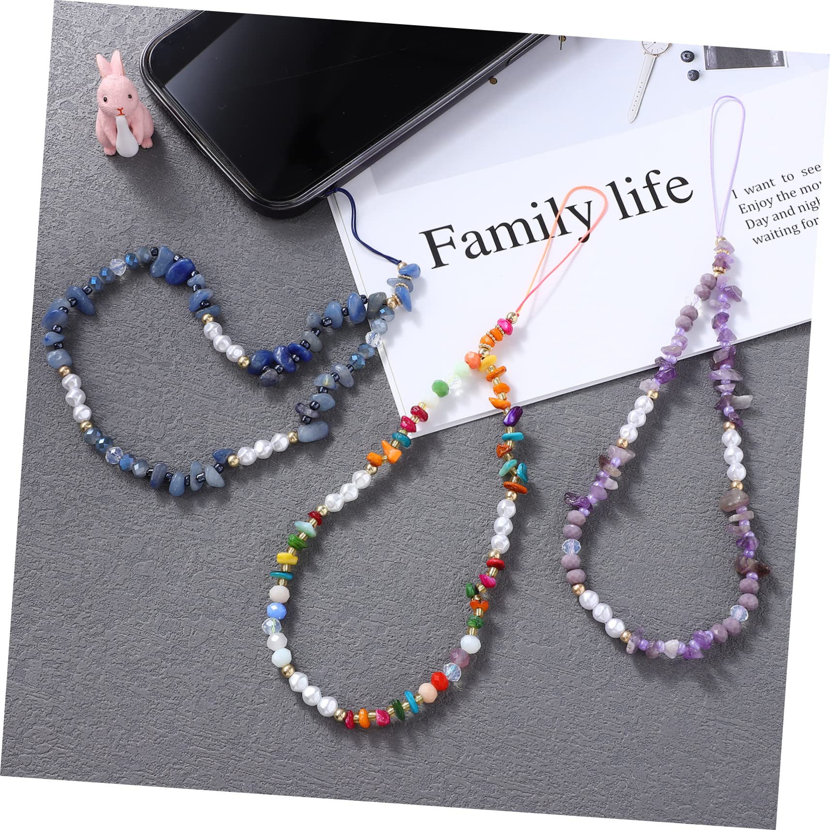 SHINEOFI Cadenas De Teléfono Con Cuentas De Piedras Y Perlas Artificiales De Correas Decorativas Para Móviles Lanyards Pérdida Accesorios De Para Teléfonos