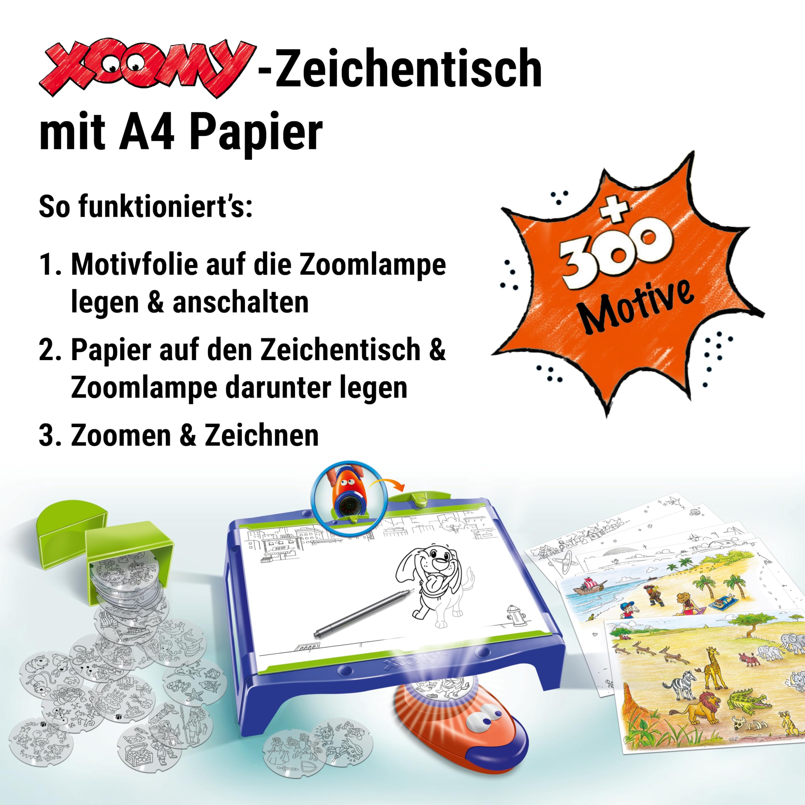Ravensburger Xoomy Maxi A4 18135 - Zeichnen Lernen, Kreatives Zeichnen und Malen für Kinder ab 6 Jahren, Zeichenset mit über 300 Motiven für unendlichen Zeichenspaß
