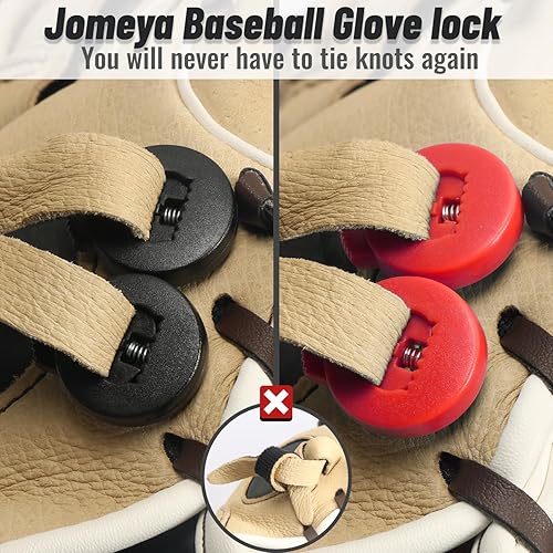 Miniatura 2 de Cerraduras de guante, cerraduras de encaje para guantes de béisbol, paquete de 8, no requiere más nudos, ajuste universal para guantes de béisbol y