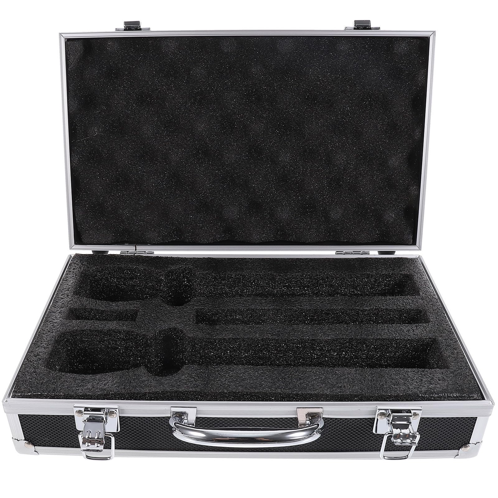 TOYANDONA Valigetta Protettiva per Microfoni Wireless Custodia Rigida in Alluminio per Microfoni Portatili Organizer Audio Resistente e Durevole per Karaoke e Registrazioni