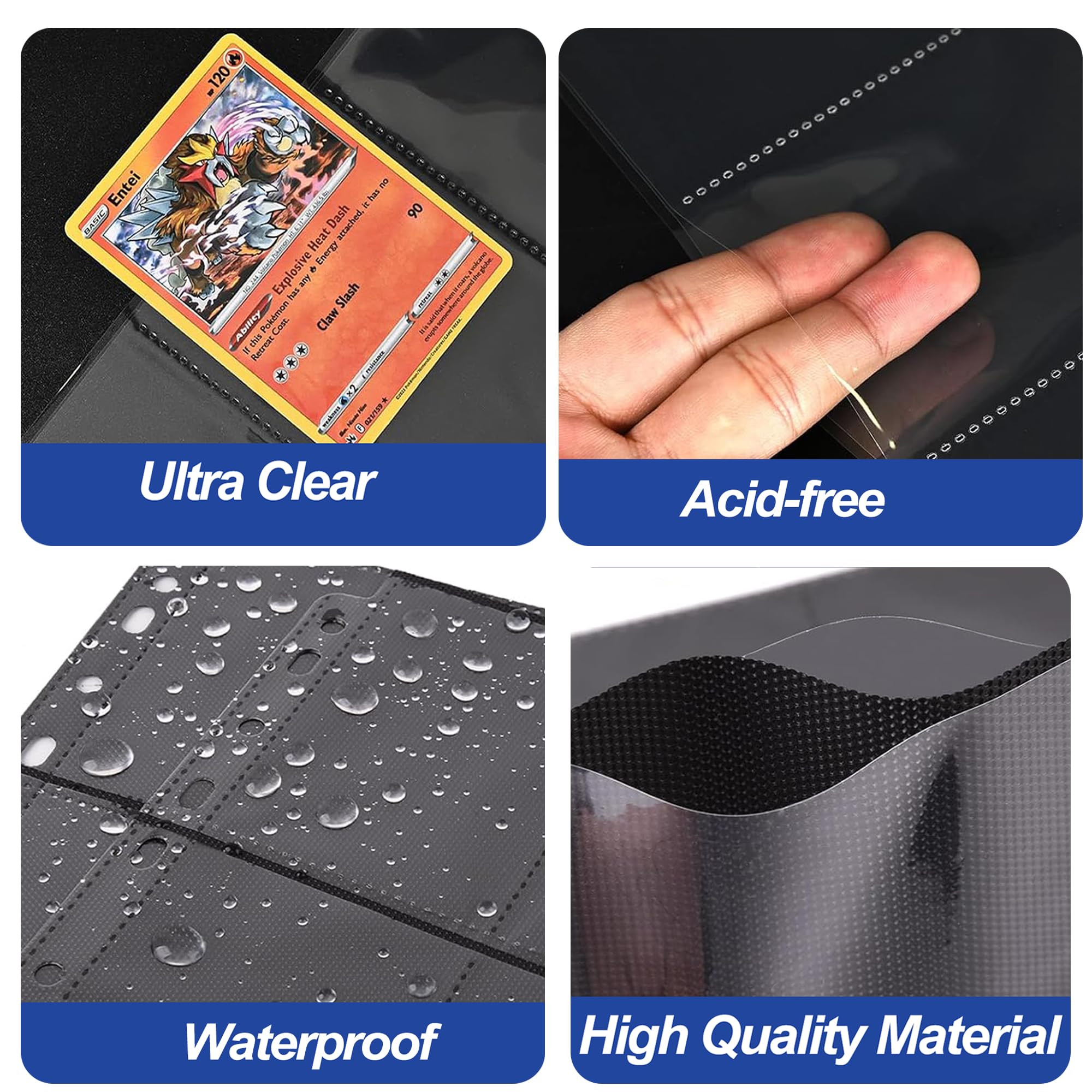 30 Pack 9 Pocket Page Protector, 540 Double Side Trading Card Sleeves Pages Baseball for 3 Ring Binder, Sheets Standard Card Binder for MTG, TCG, Baseball Cards - Image 2