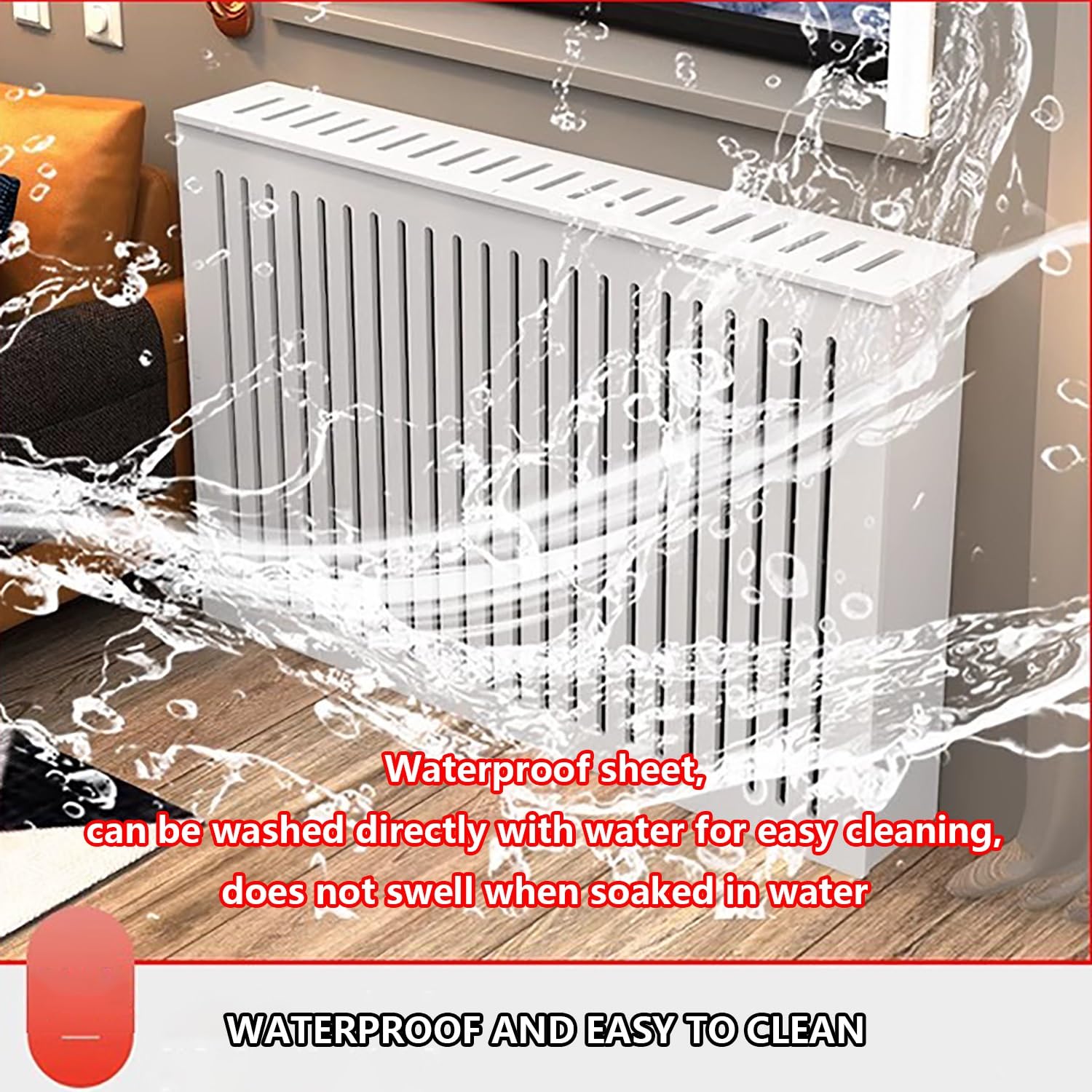 MDF Heizkörperverkleidung,Verkleidung Heizkörper,Anti-Rauch-Wand Radiator Abdeckung,mehrere Belüftungslöcher auf der Oberseite, leicht zu reinigen,für Schlafzimmer Wohnzimmer.(L70*H70*T20cm)