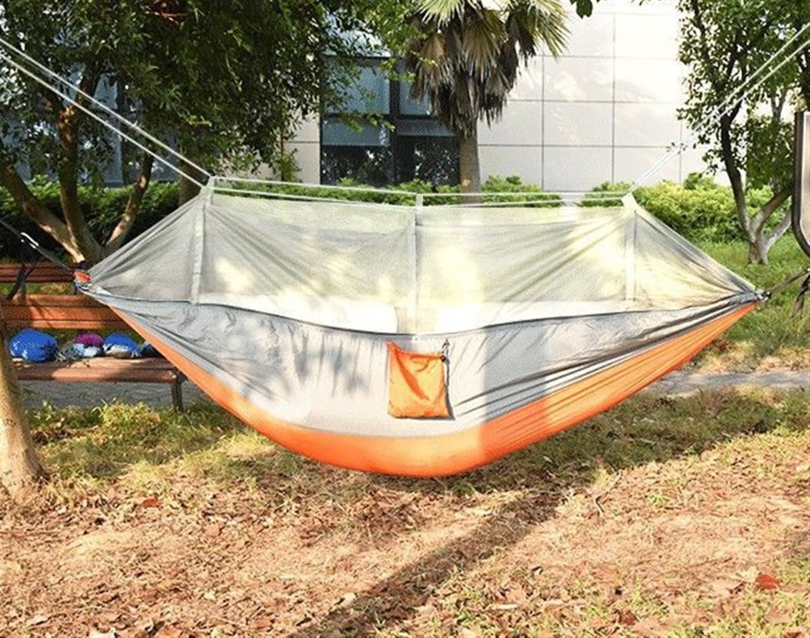 Hängematte - Hammock für Outdoor, Tragbare Hängematten Mit Moskitonetz, Unverzichtbare Campingausrüstung Für Reisen, Wandern, Rucksackreisen, Strand, Terrasse Trekking Set