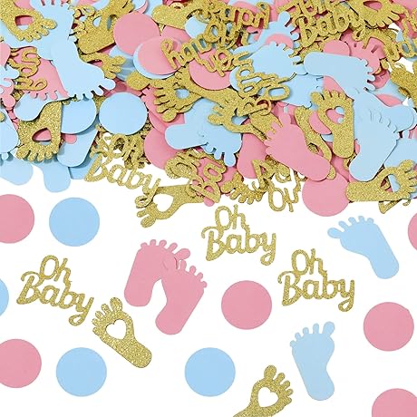 440 Pcs Confetti Momma's Glitter Gender Reveal Paper Confetti