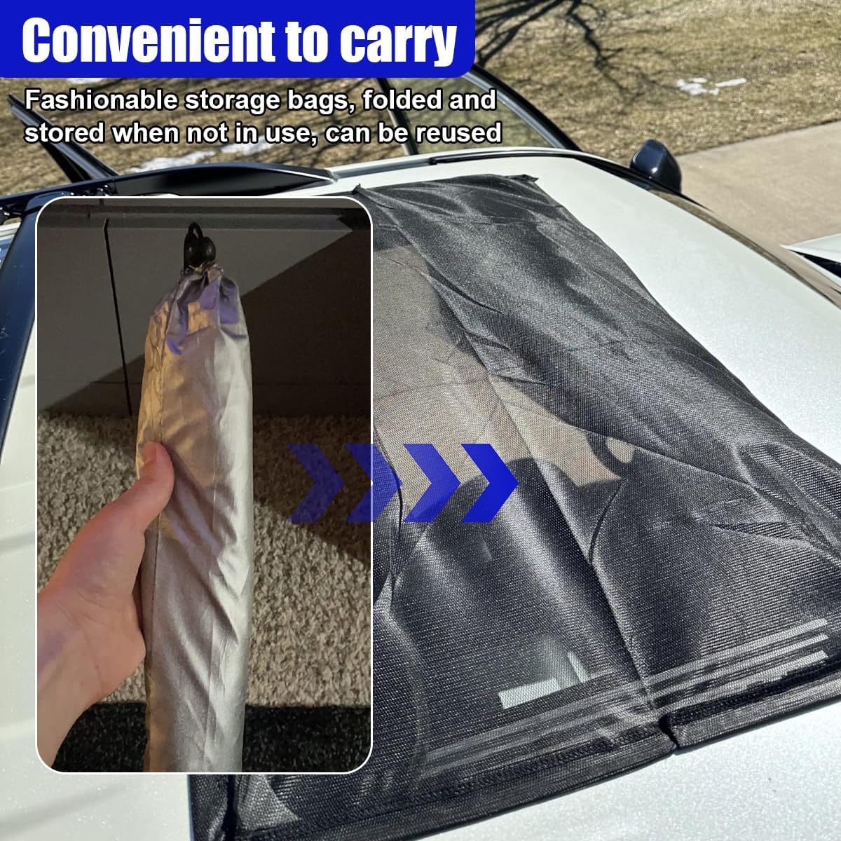 Magnetic Car Sunroof Sun Shade Breathable Mesh, UV Protection Auto Moonroof Screen Cover, Universal Quick Install Vehicle Window Mesh Bug Net Accessory for Camping, Parking (39.6 × 26.77 in)