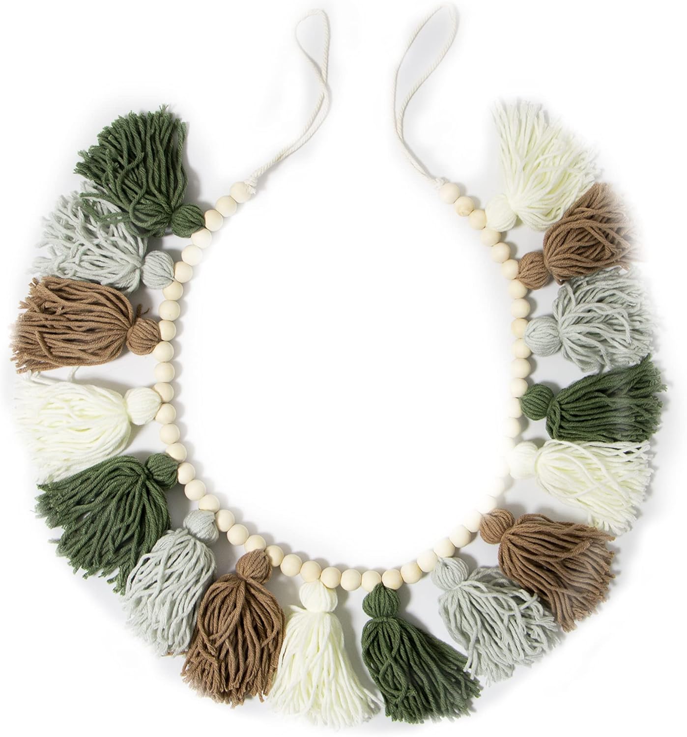 Decocove Tassel Garland Boho Tassel Garland with Wood
