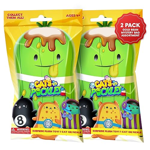 Cats vs Pickles 2pk Mystery Bags Gold Wave 4 inch Bean Filled Plushies - 2 pk - Gold Wave