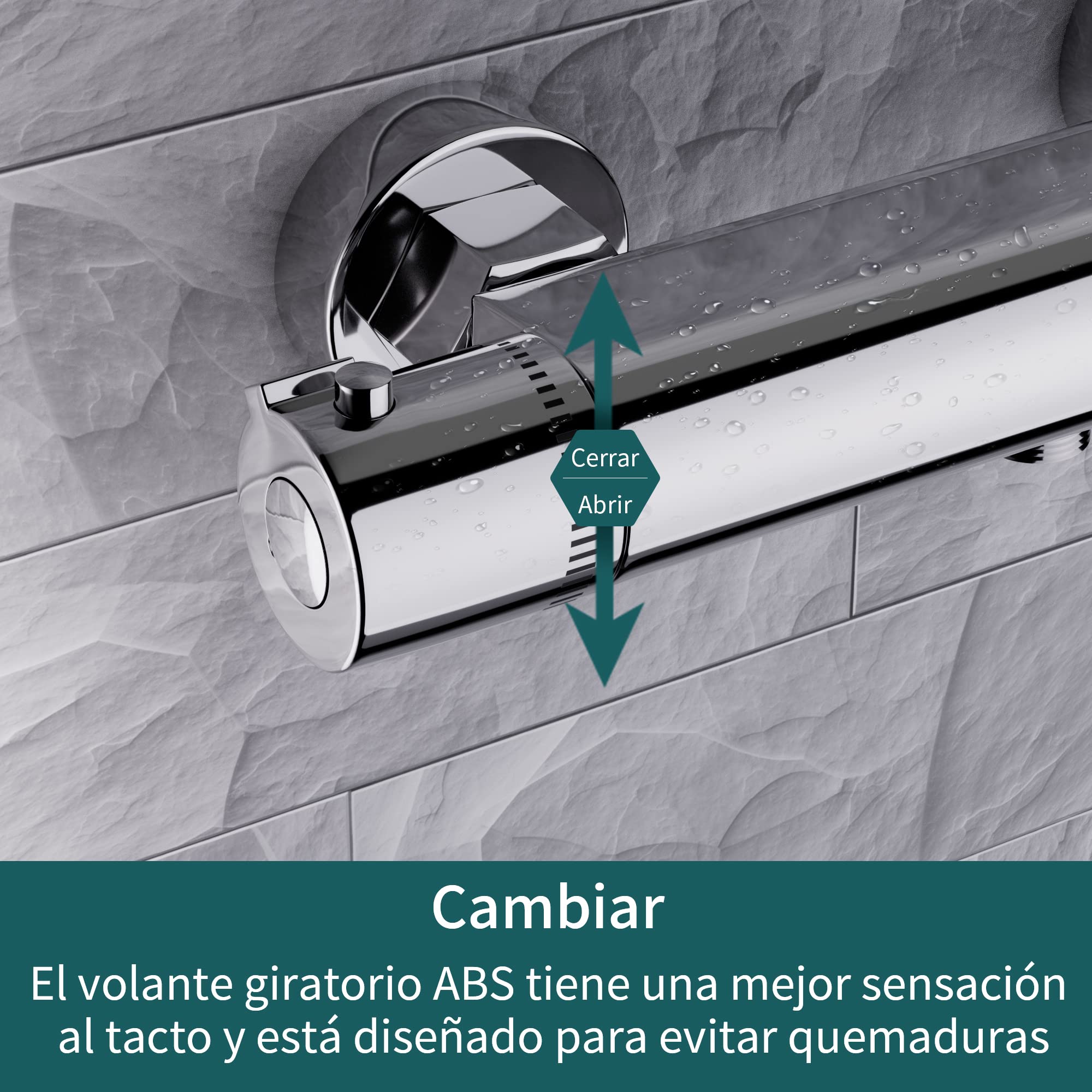 MORADO Grifo Ducha Termostatico,Mezclador Termostatico de Ducha, Grifo de Bañera con Control de Temperatura Constante