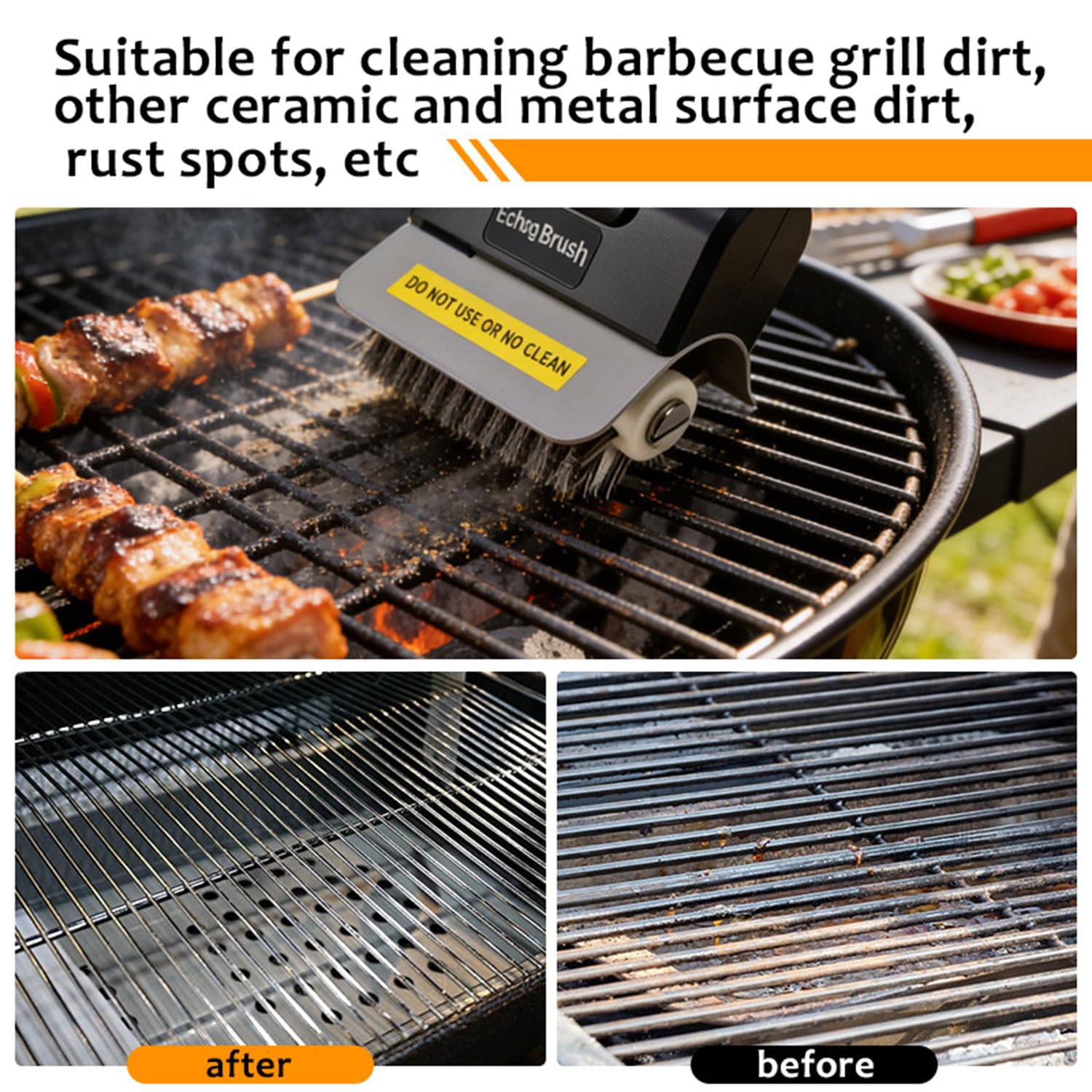 Spazzola elettrica senza fili per barbecue, strumento di pulizia con rullo in acciaio con batteria ricaricabile da 2000 mAh, detergente multiuso per interni, guanti inclusi