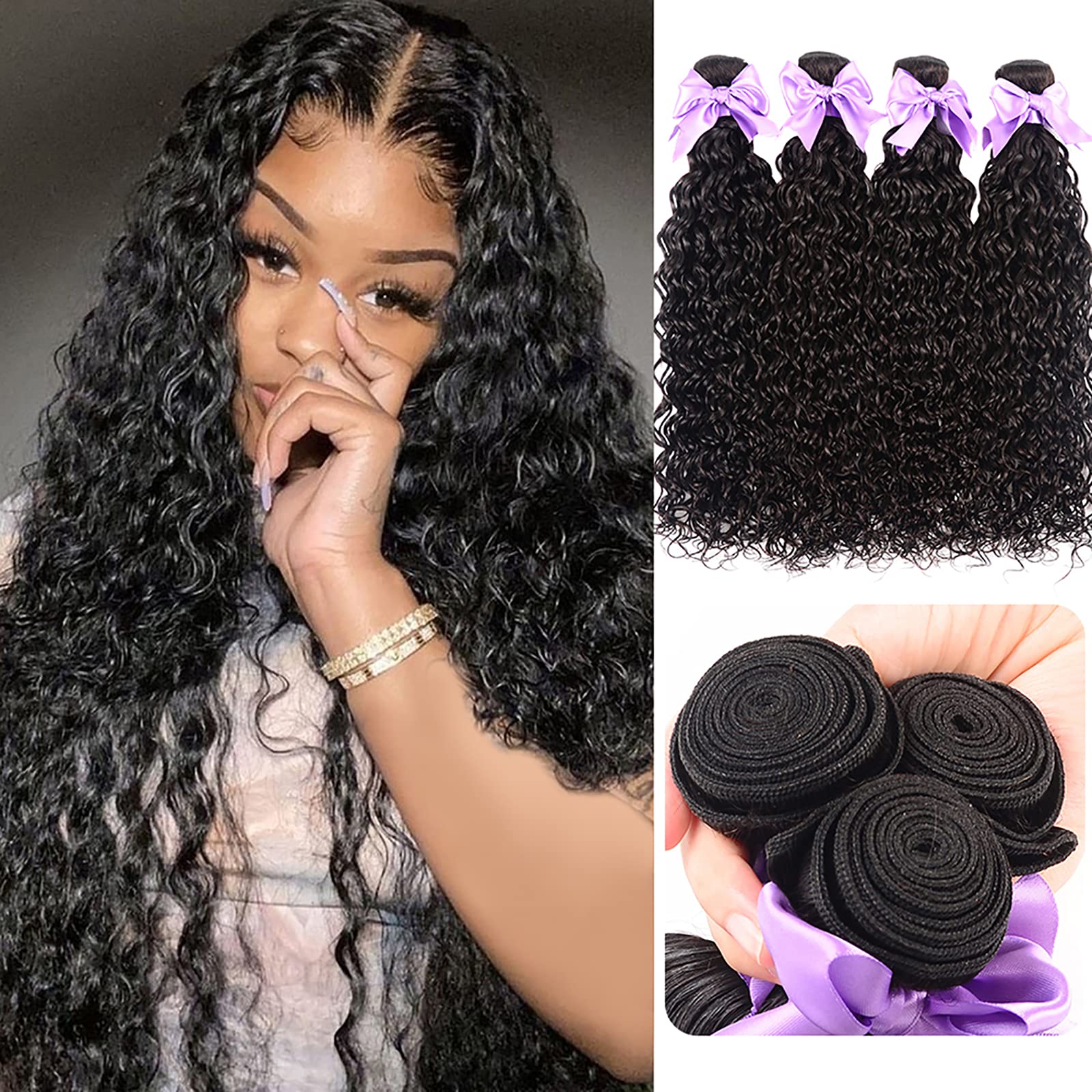 7 Brazilian bundles 100% human hair ? Amazon.com : Beautiful Hair 100% Virgin Remy Human Hair  main image 4