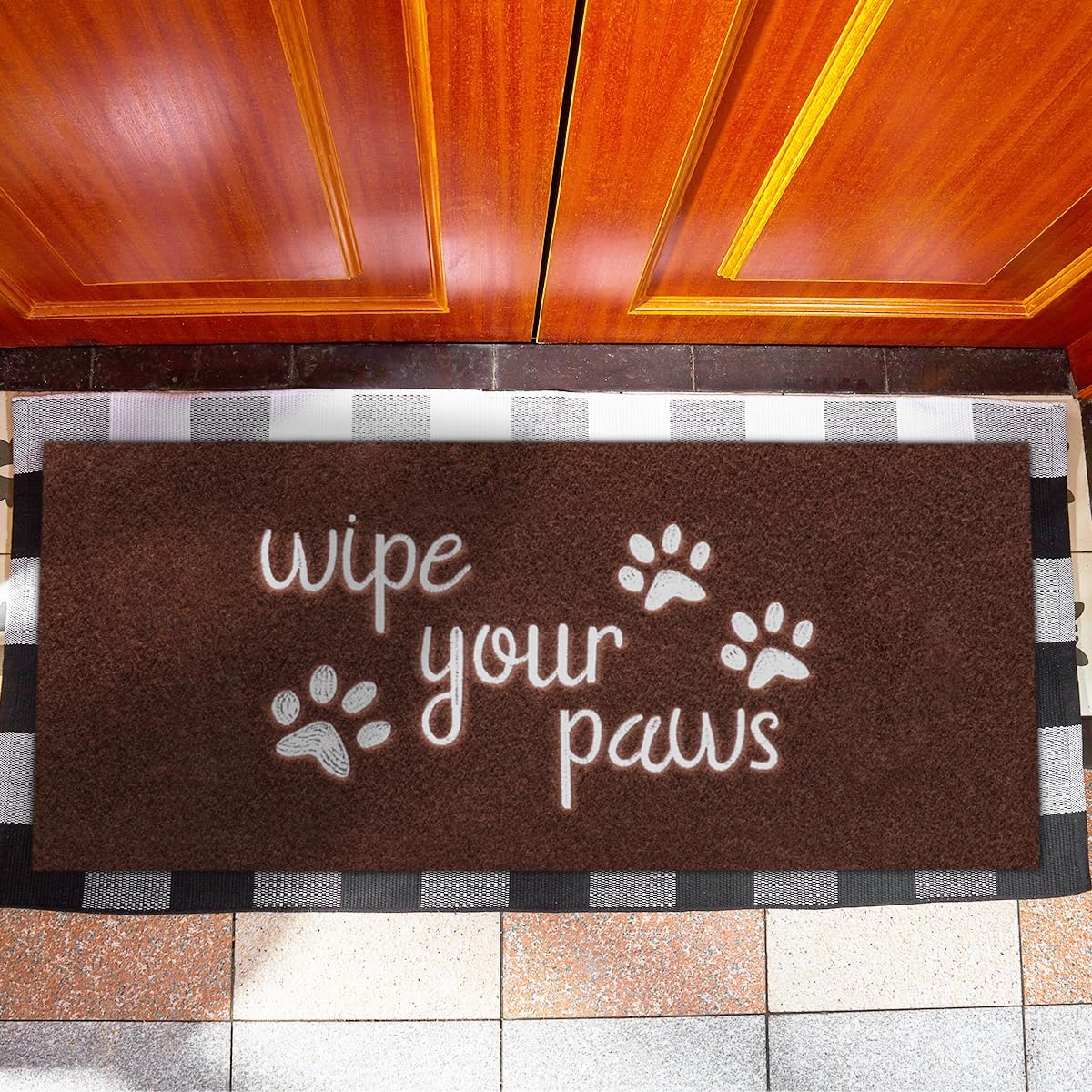 Welcome Large Mats for Front Door Wipe Your Paws Funny Doormat, Durable Natural Rubber Non Slip Back MatDog Mats for Entryway Porch Coffee Mat