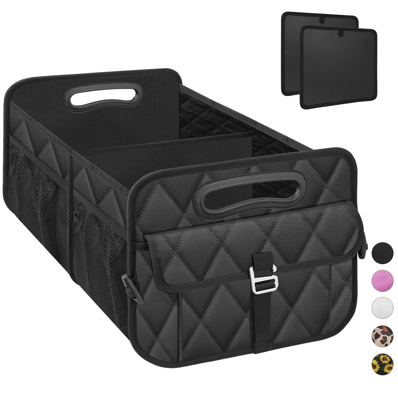 Trunk Organizer for Car, Collapsible Car Organizers and Storage - Portable Trunk Organizer SUV Car Accessories for Women/Men for Any Car, SUV, Mini-Van, Black