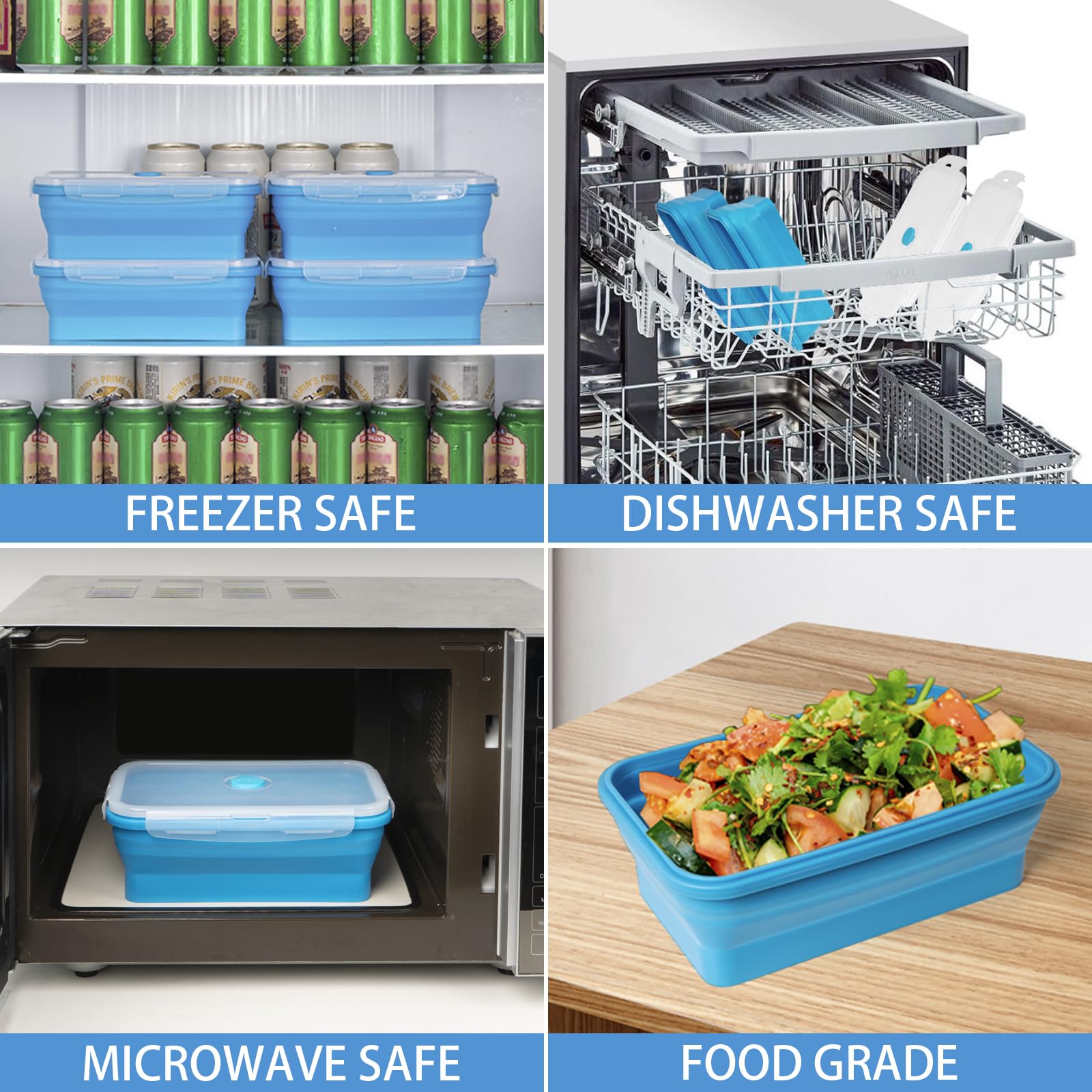 Molde de bloque de hielo para baño de hielo, enfriador de tina fría, paquete de 8 para hielo de 20 libras, molde de silicona apilable extragrande plegable para hielo grande, bloque gigante, apto para