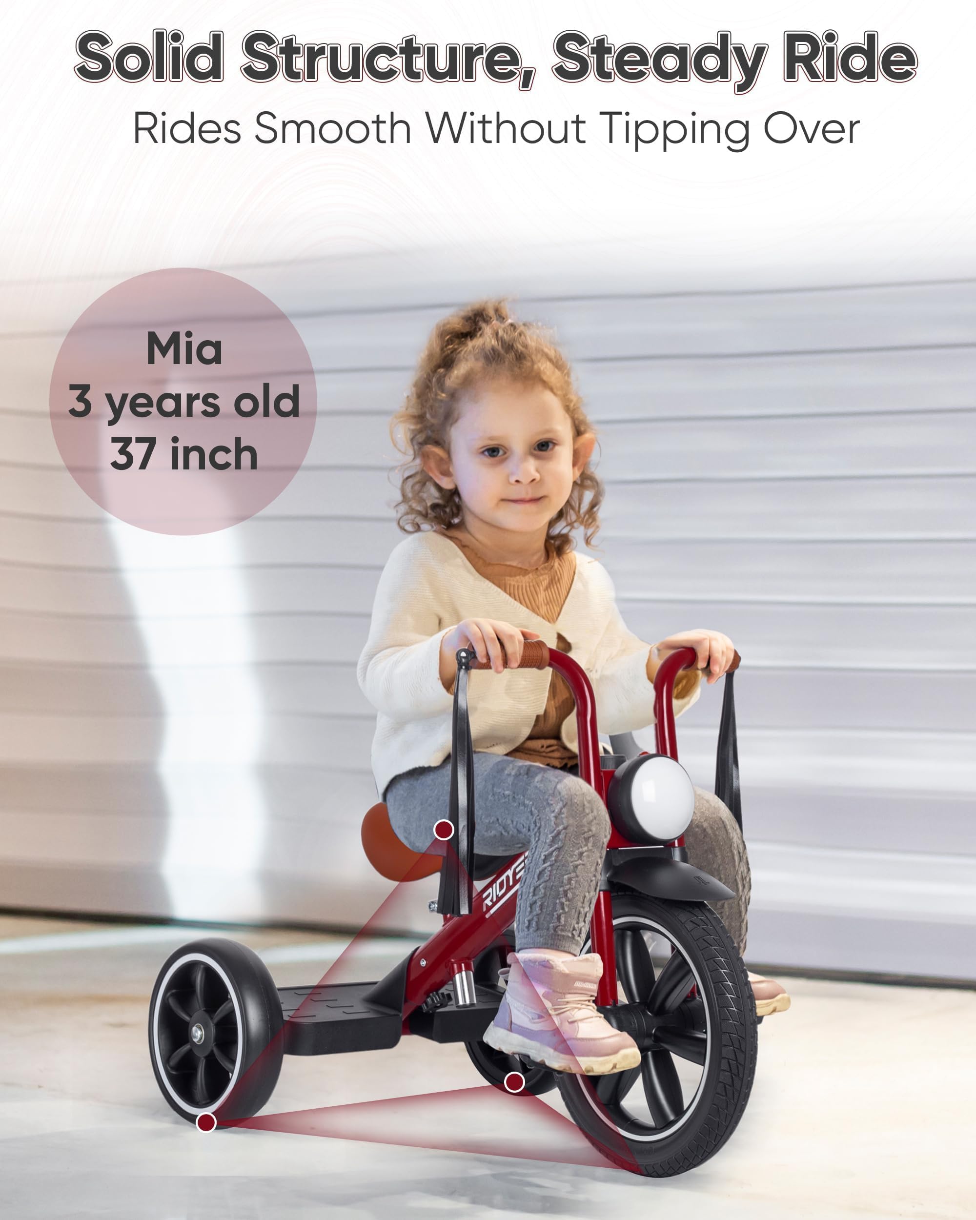 Radio Flyer Deluxe Metal Rider Red Trike, Dual Riding Concept