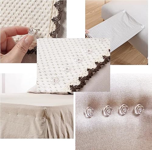 Miniatura 5 de NEBURORA 100 piezas de tapizado con cabeza de rosa transparente para faldones de cama, fundas de cama, fundas deslizantes para muebles de coche, en