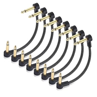 Cable Matters 8-Pack Braided Guitar Patch Cable, 6 Inches