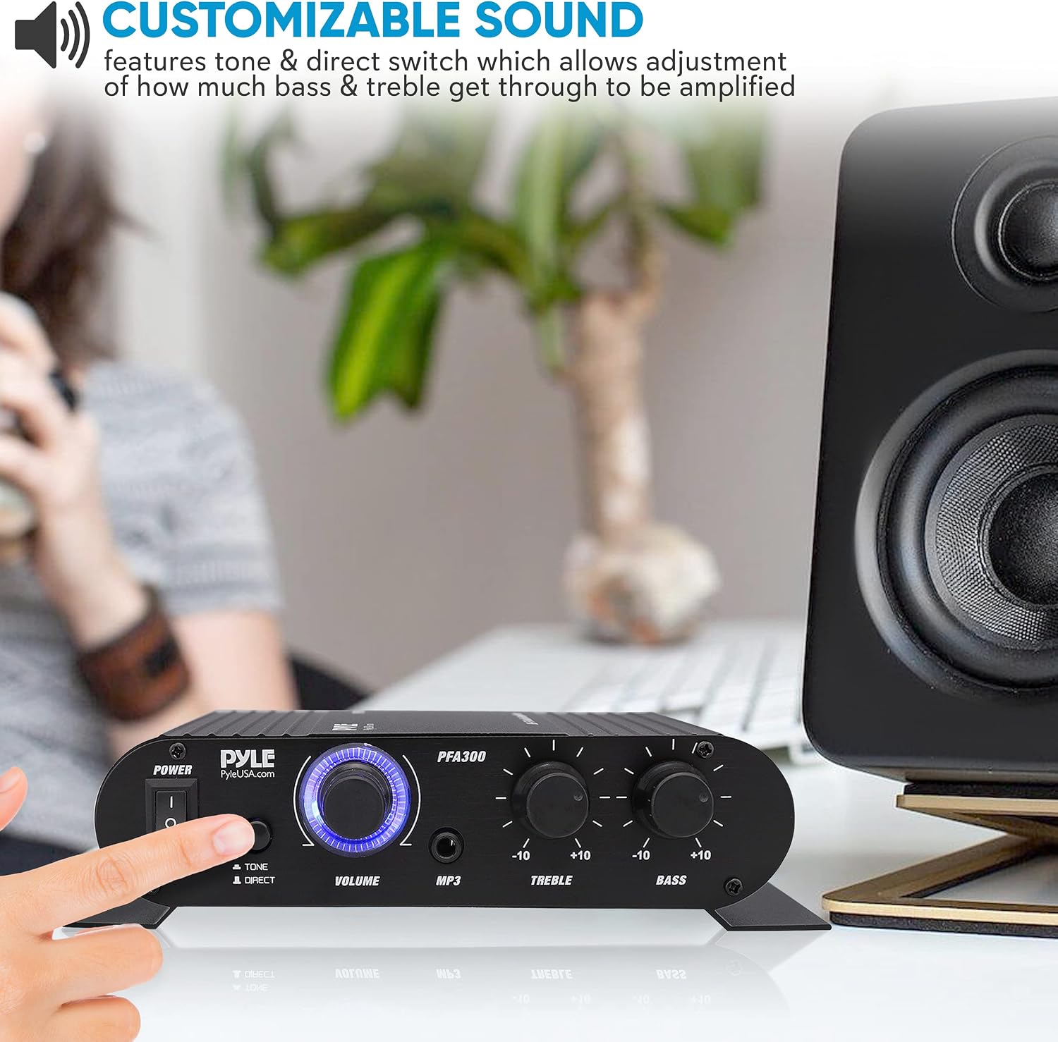 Flash Sale Buy 1 get 1 Power Home HiFi Stereo Amplifier - 90 Watt Portable Dual Channel Surround Sound Audio Receiver w/ 12V Adapter - For Subwoofer Speaker, MP3, iPad, iPhone, Car, Marine Boat, PA System - Pyle PFA300