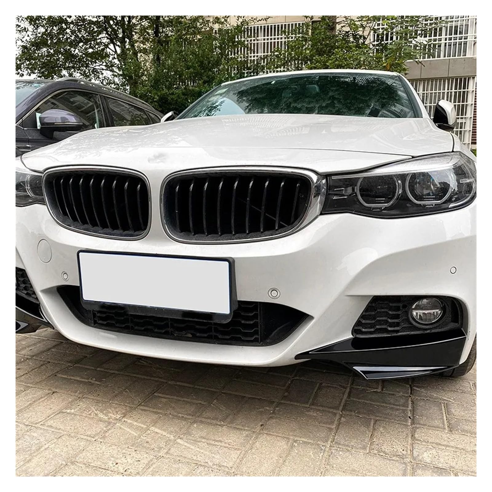 séparateur lèvre Avant pour BMW Série 3 F34 GT F34 320i 325i M Et Sport (2014-2019) : Lame De Pare-Chocs Avant, Spoiler Latéral, Diffuseur, Séparateur d'angle(Gloss Black)