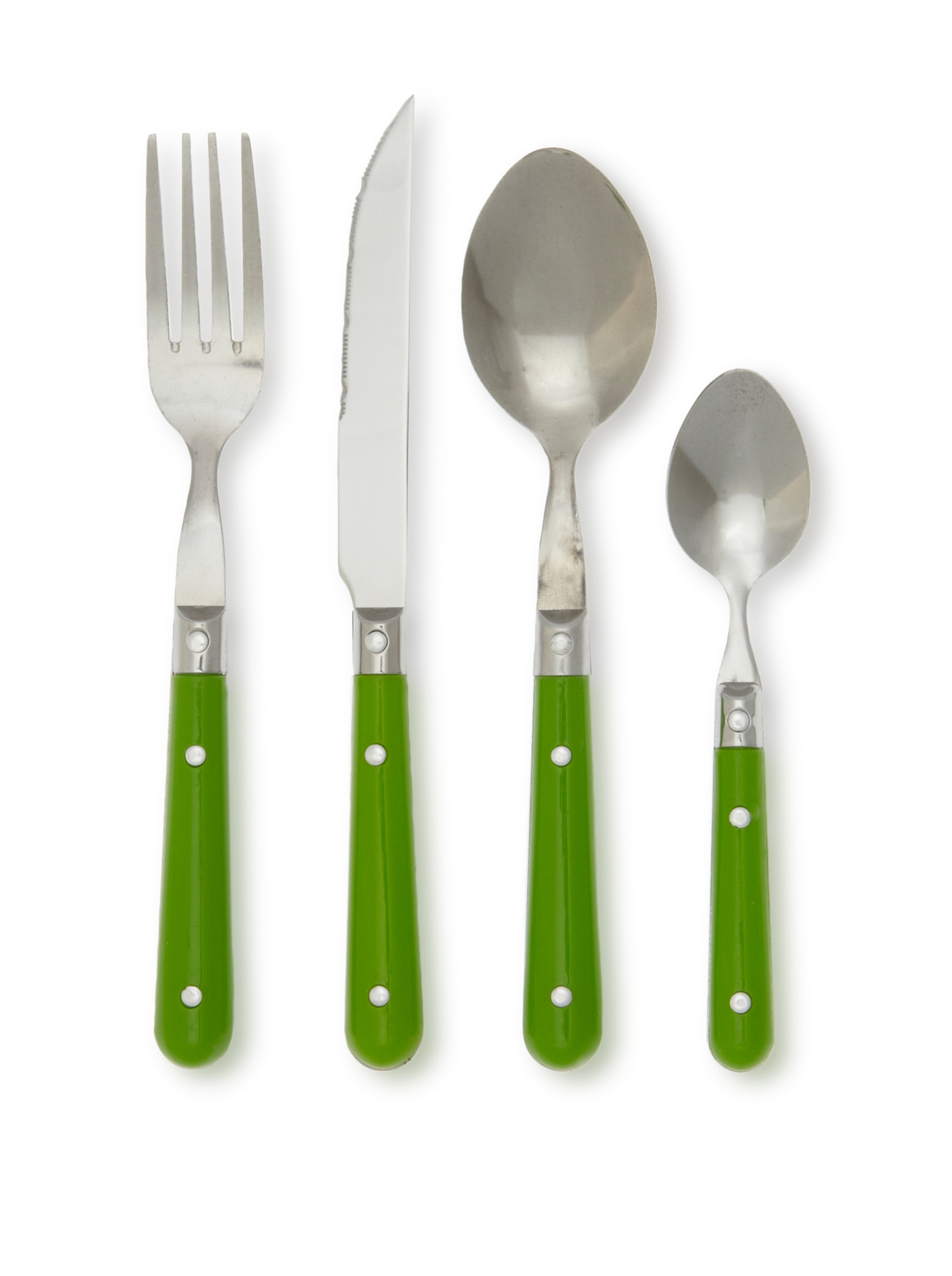 LeBrun 24-Piece Bistro Cutlery Set, Green