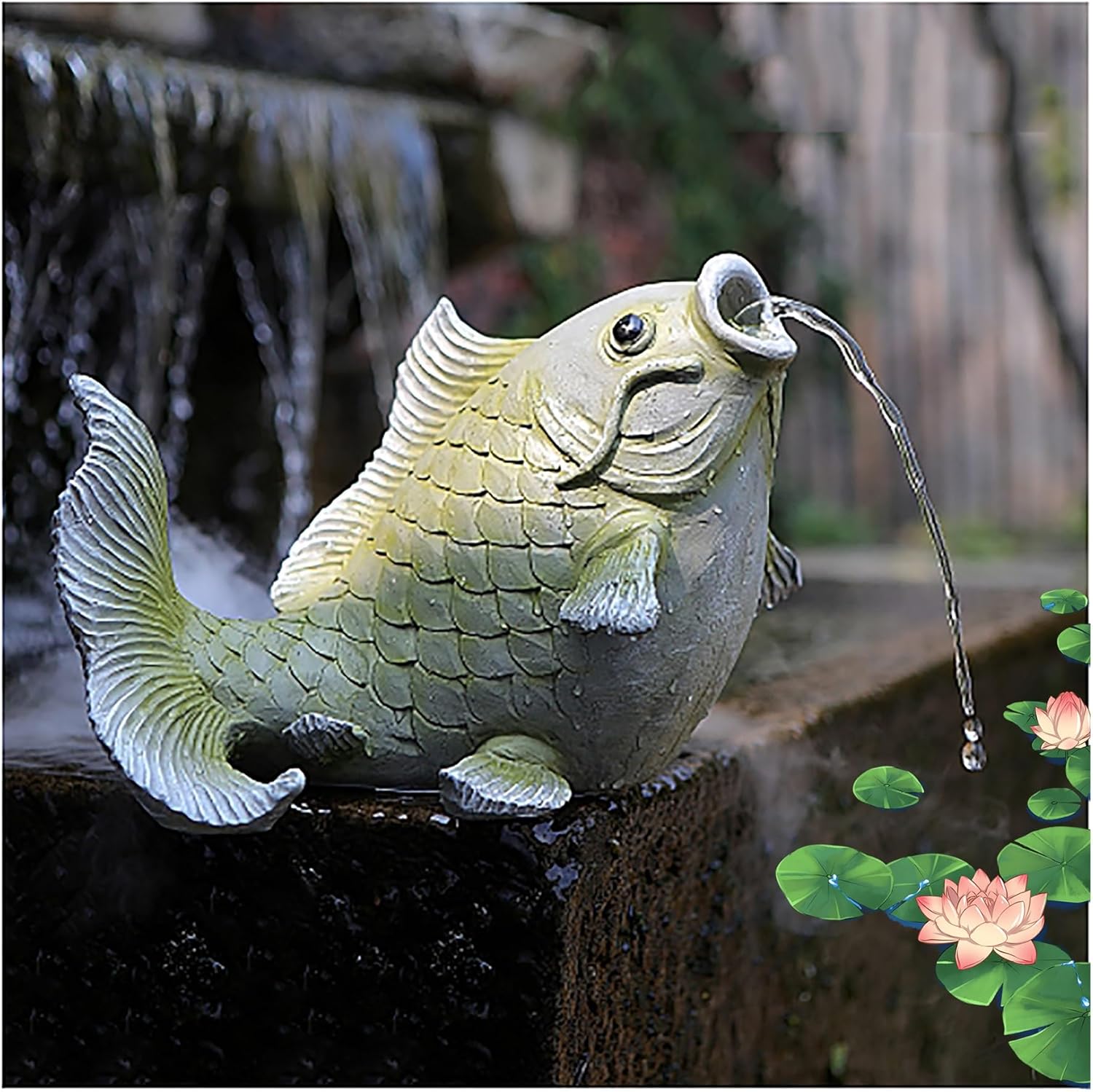 Goldfish Pond Spitters for Small Ponds and Fish Tanks – Automatic Water Circulation Landscaping Ornaments for Pools and Garden Decor