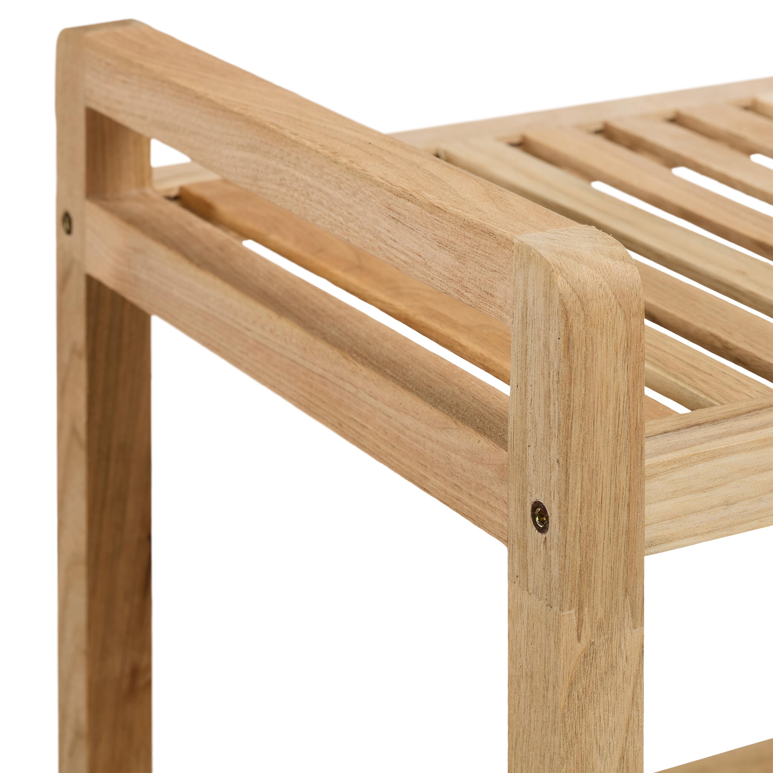 Relaxdays Mobile da Bagno con 3 Ripiani, Mobiletto su Ruote, Scaffale in Legno da Cucina, 72x65x31 cm, Marrone Chiaro