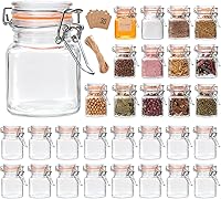Vista 10 de Encheng Tarros de vidrio con tapas herméticas, tarros Mason de 6 onzas, tarro de vidrio con junta de goma a prueba de fugas de 6.8 fl oz, tarro