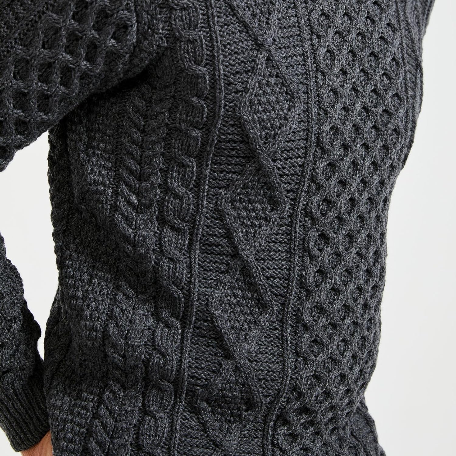 Aran Woollen Mills Eireann Mens Irish Cable Knit Sweater, 100% Super Soft Merino Wool, Made in Ireland - Image 3