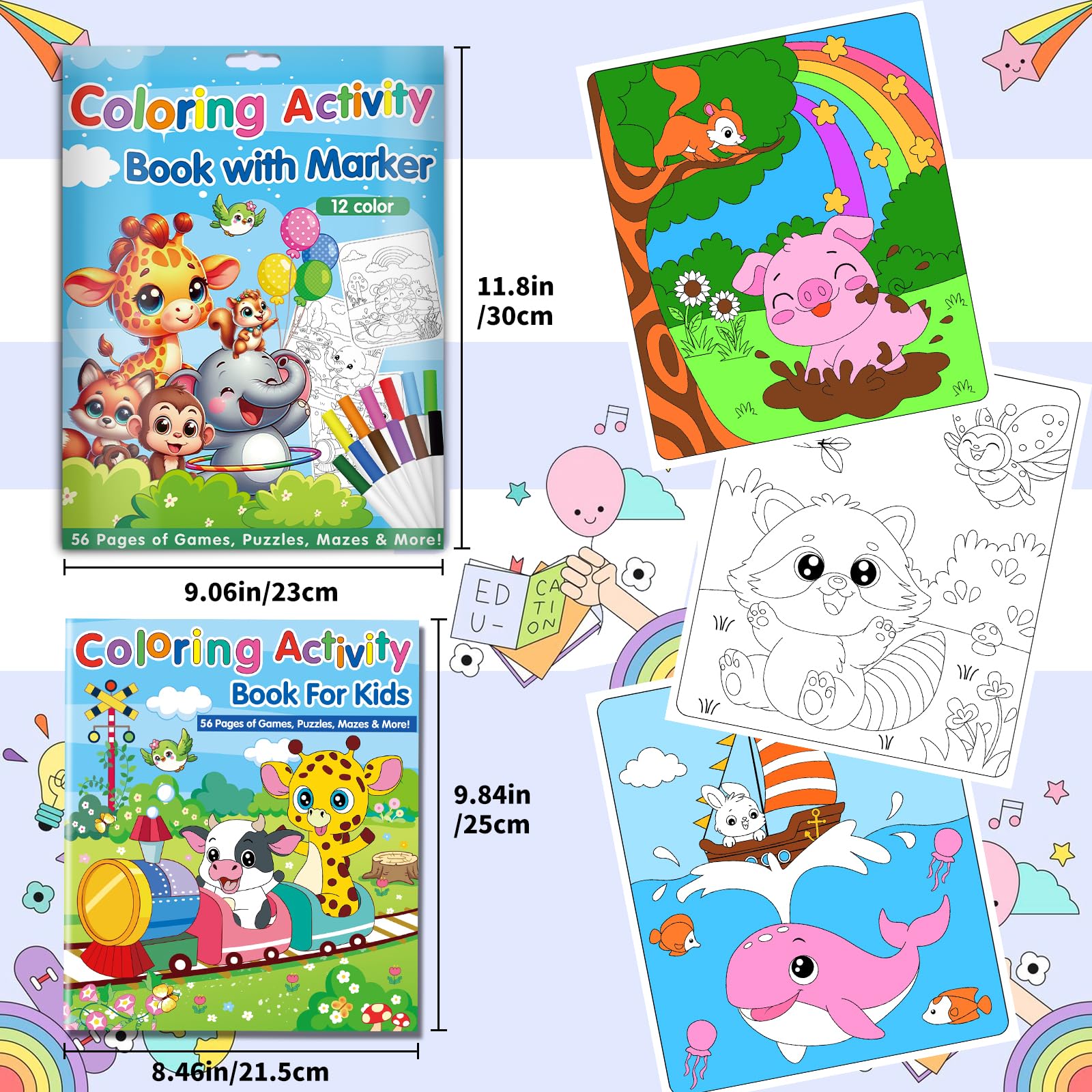 Sirène livre de coloriage Pour les enfants de 4 à 8 ans, 9-12 ans - 64 pages Format 21,5 x 21,5 cm