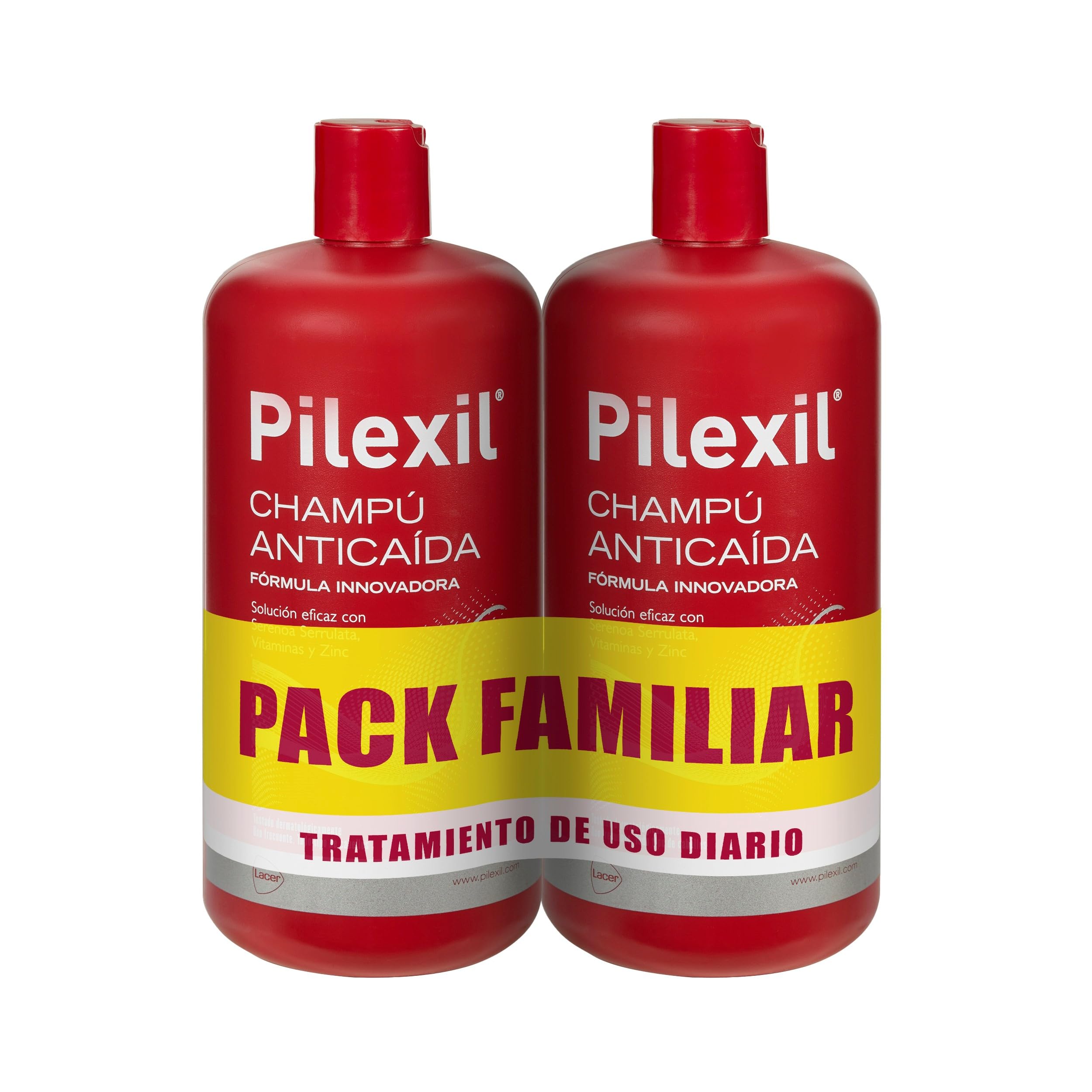PILEXIL - Shampoo anticaduta Pack da 2 x 900 ml, trattamento frequente, rallenta la perdita dei capelli, normalizza il ciclo, grande efficacia, per uomini e donne