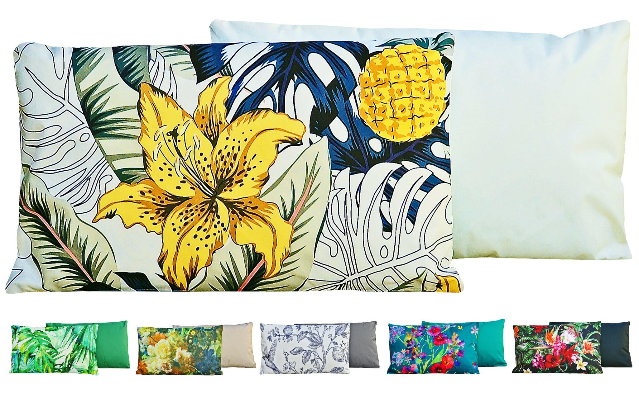JACK Dekokissen Outdoor Lounge Kissen 30x50cm – Motiv inkl. Füllung, Lotus-Effekt, Öko-Tex Standard 100