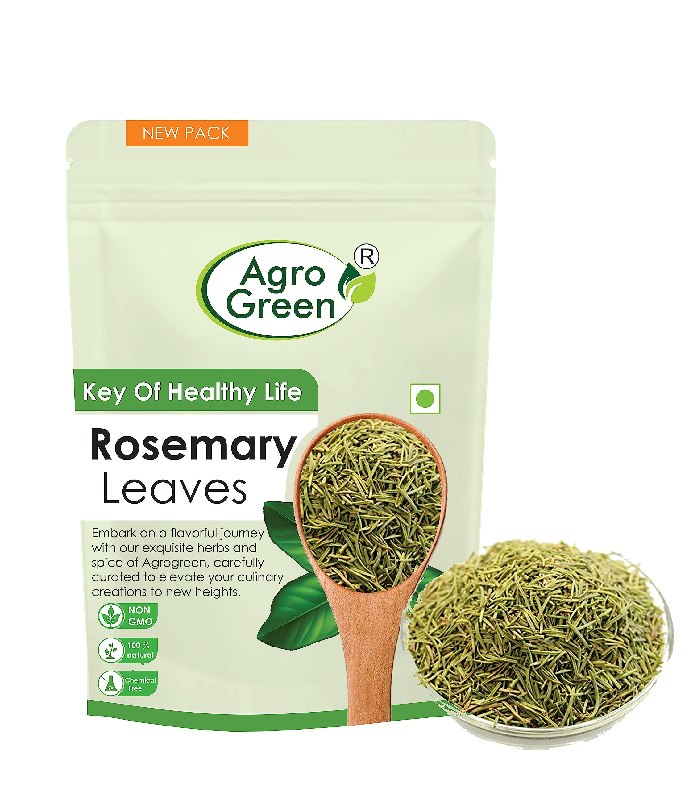 Agrogreen Rosemary Dried Leaves For Hair Growth 100gm, Rosemary Herb Tea, Rosemary leaves For Seasoning, Tea & Hair - Image 2 thumbnail