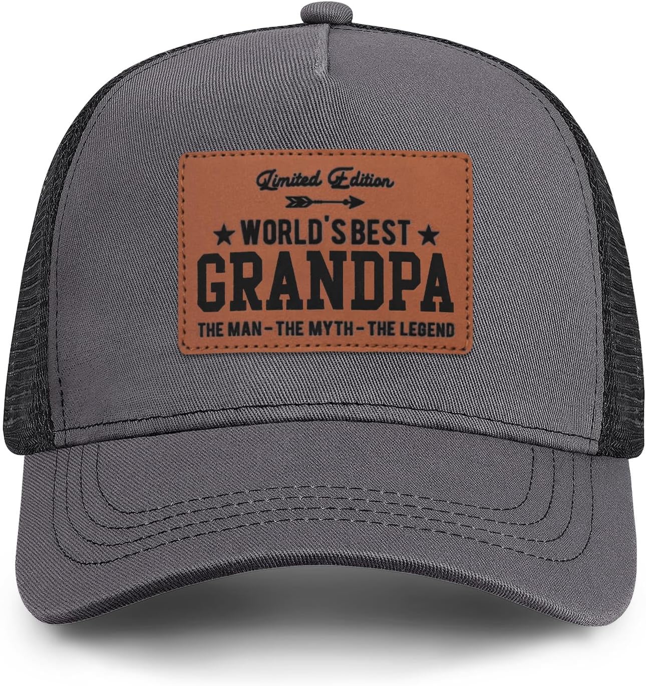 Dad Trucker Hat Dad Gifts Grandpa Gifts Leather Pattern Baseball Cap for Christmas Fathers Day Birthday Hat