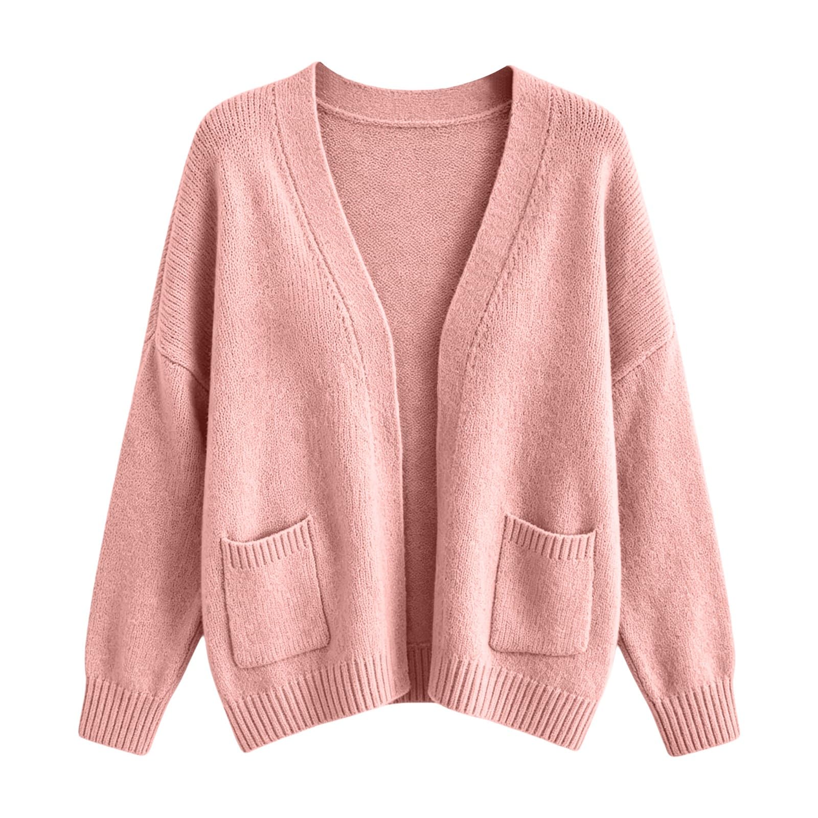 Generisch Cardigan corto da donna, lavorato a maglia, leggero