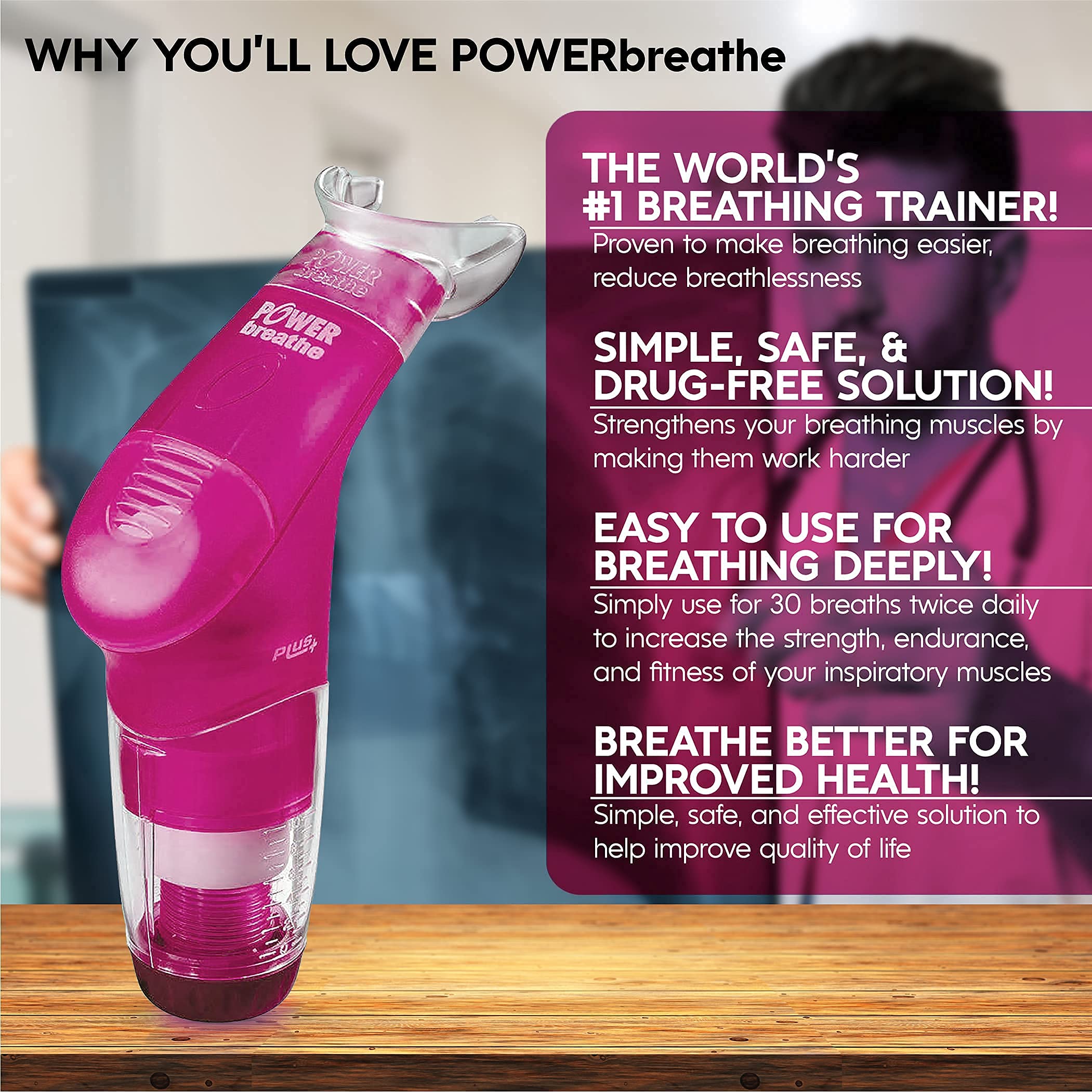 POWERbreathe Breathing Exercise Device, Breathing Trainer and Therapy