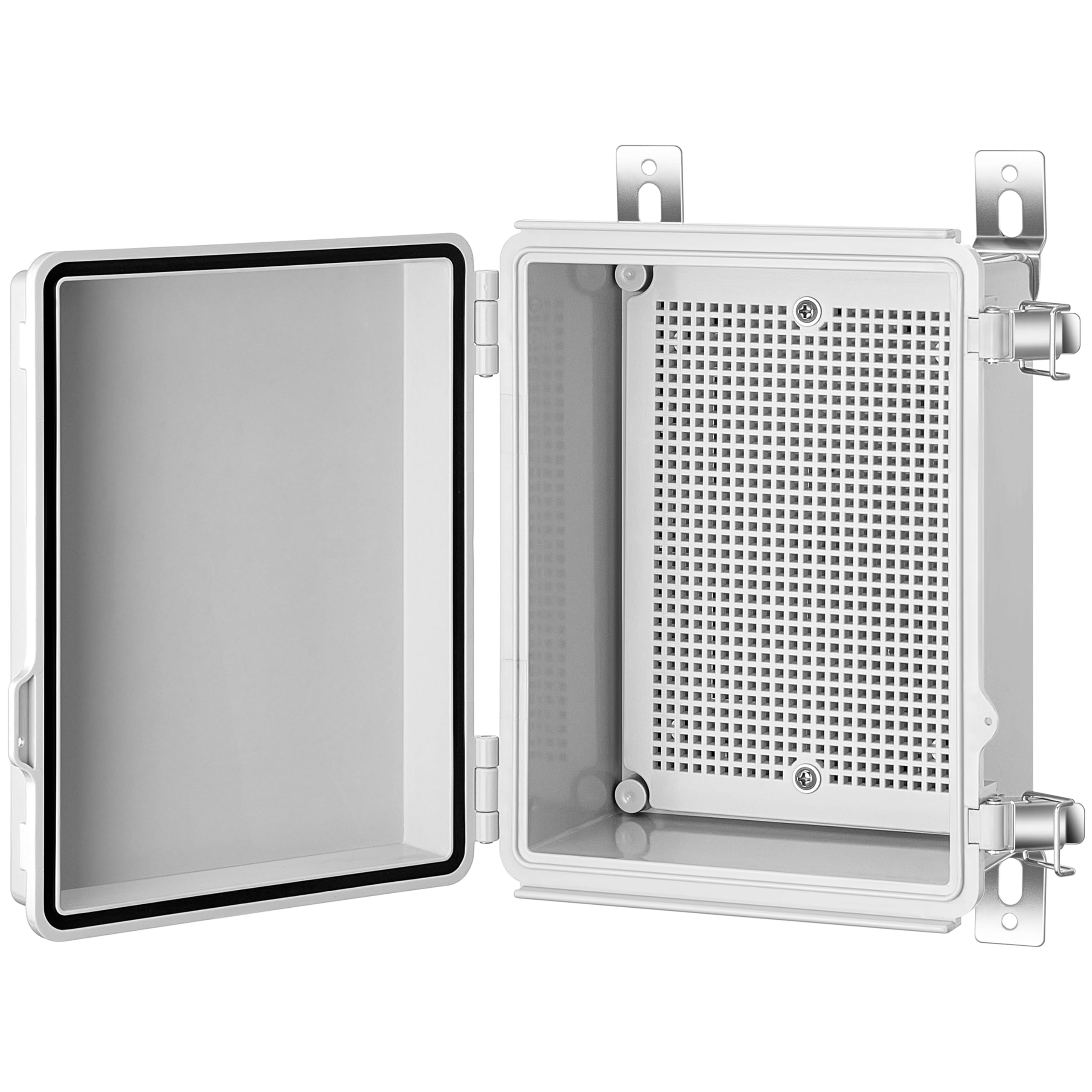 Gratury Junction Box, IP67 Waterproof Plastic Enclosure for Electrical Project, Hinged Grey Cover, Includes Mounting Plate and Wall Bracket — Amazon image 14