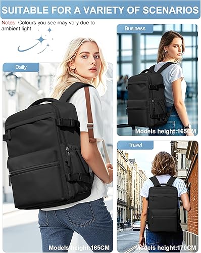 Miniatura 9 de winspansy Mochila de viaje para mujer y hombre, A11-gris (juego de 2 piezas), Grande