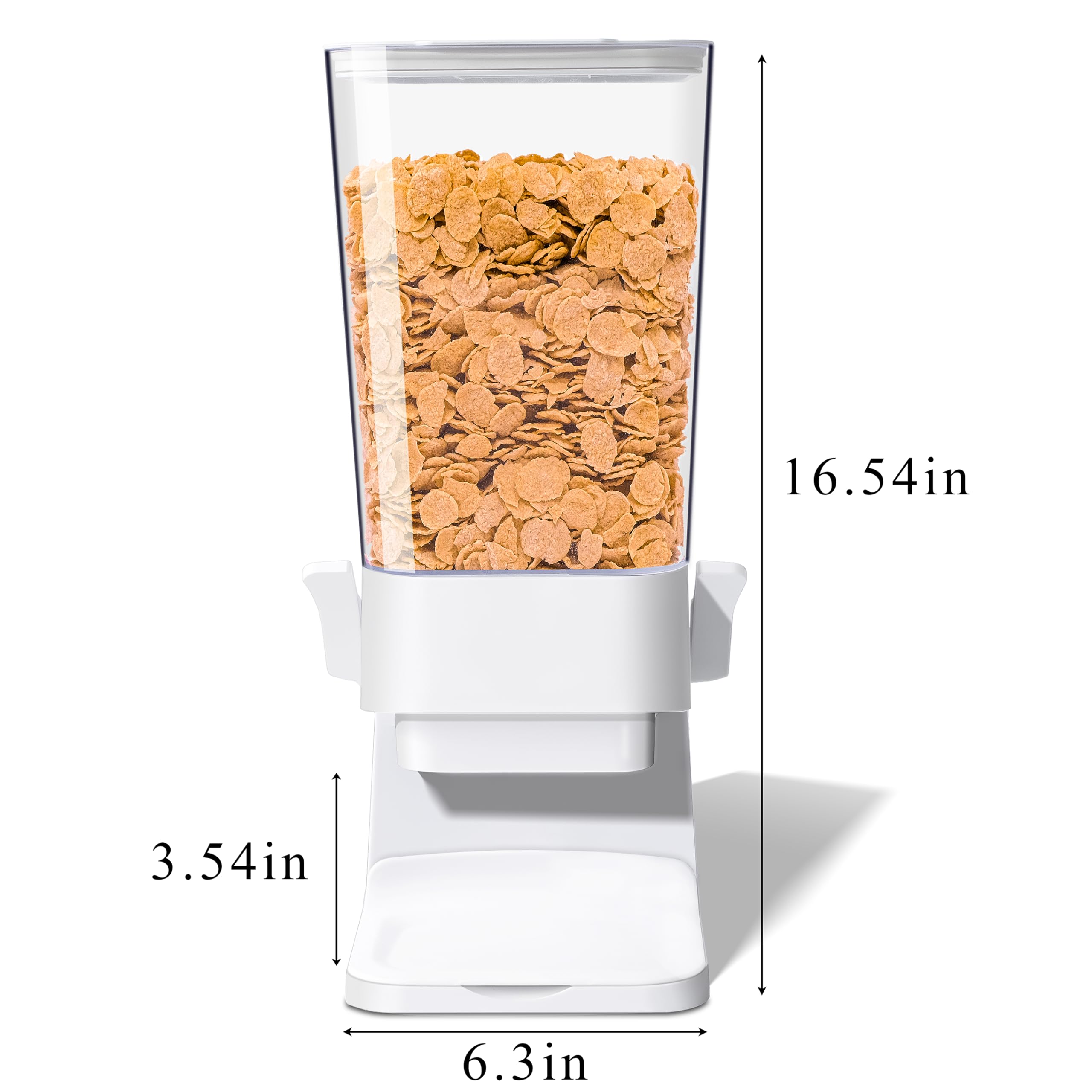 Dispensador de cereales para encimera, dispensador de almacenamiento de contenedores de cereales de 5 L para despensa, dispensador grande de cereales de alimentos secos, no es fácil de triturar