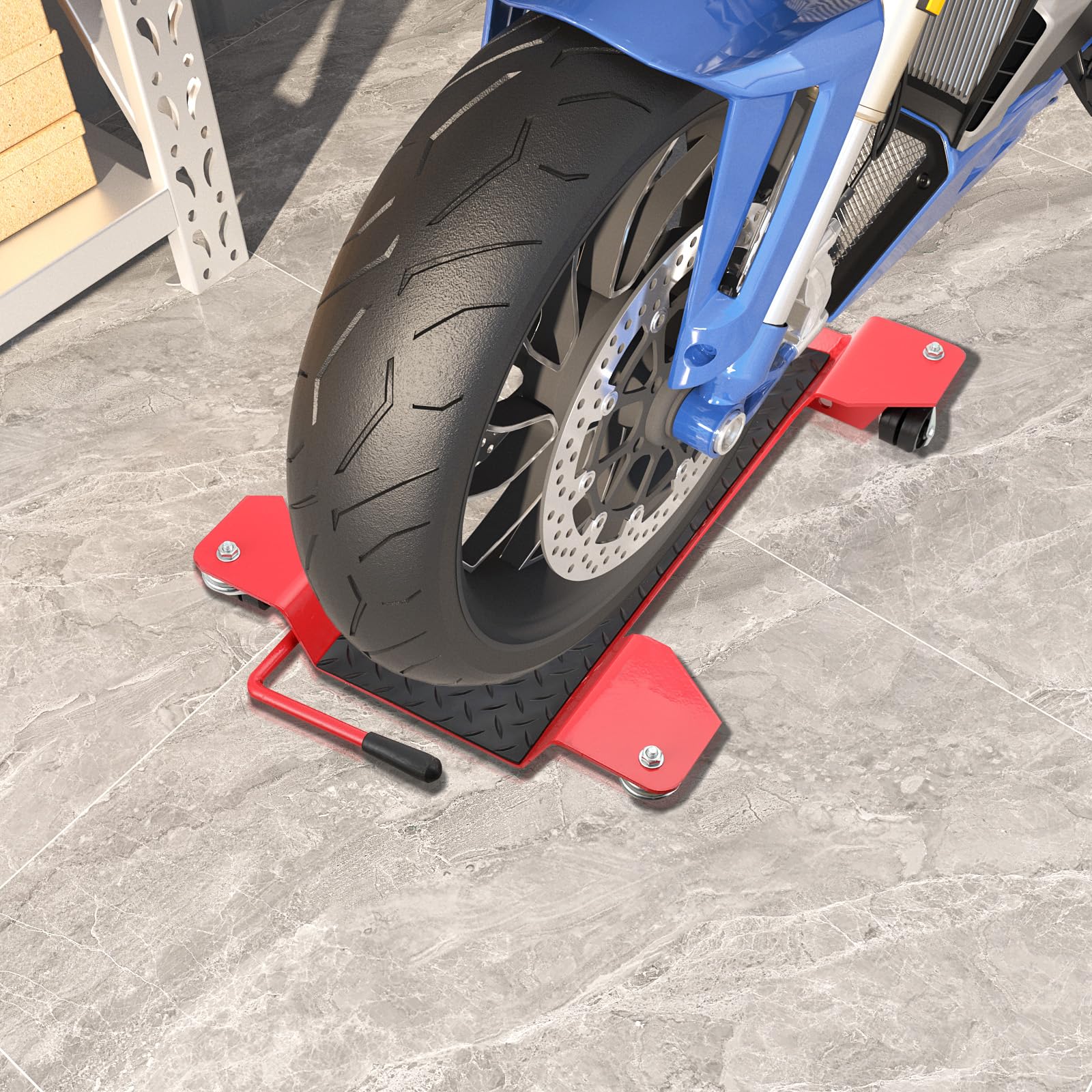 Carrello Motociclistico 360Kg Con Ruote Girevoli 360° Antiscivolo Per Spostamento Facile Moto Manutenzione Garage Autofficina Inverno Carrello Sposta Moto