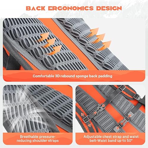 Miniatura 5 de Maelstrom Hydration Hiking Backpack with 2L3L Water Bladder, High Flow Bite Valve Camping Daypack Lightweight