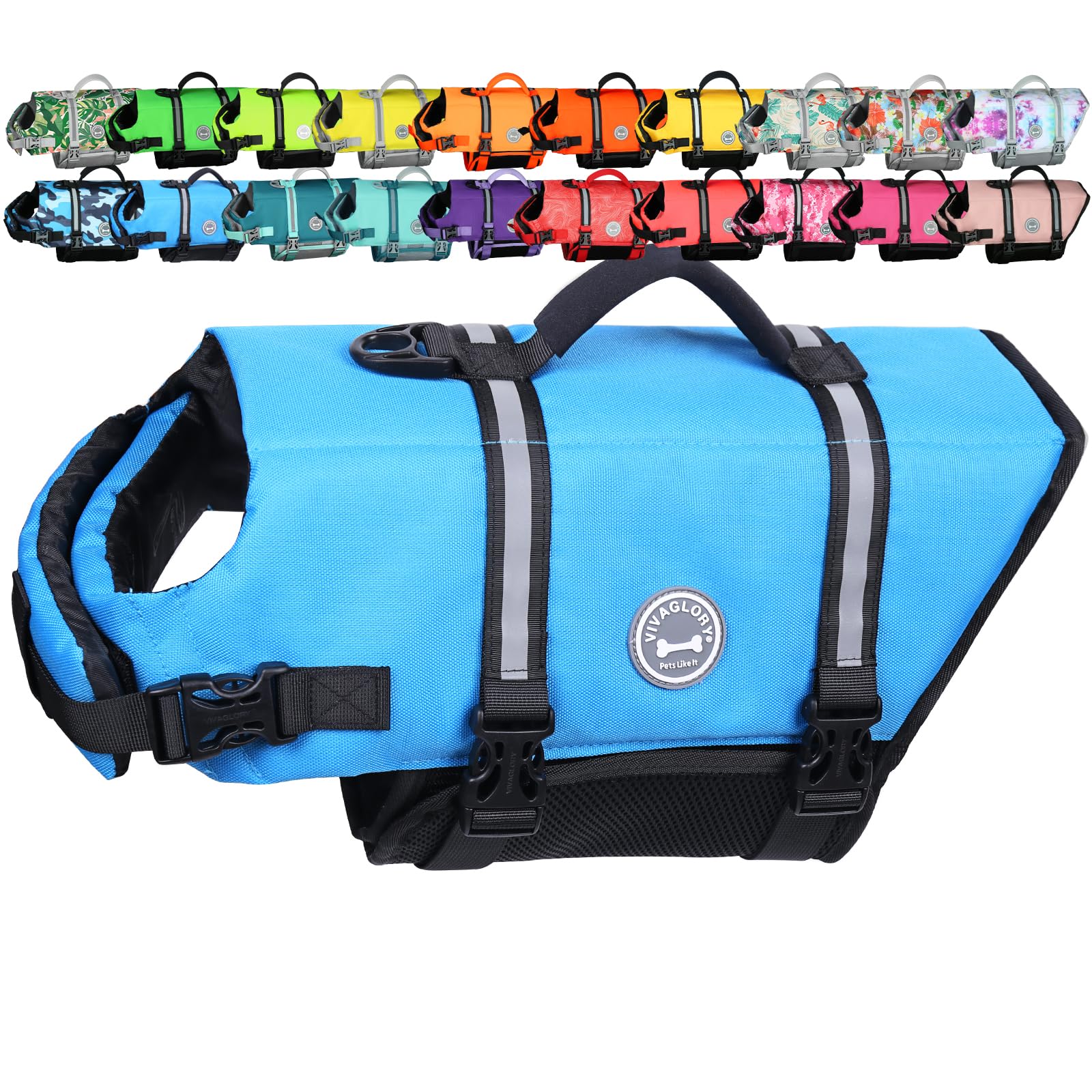 VIVAGLORY Rip Stop Dog Life Vest