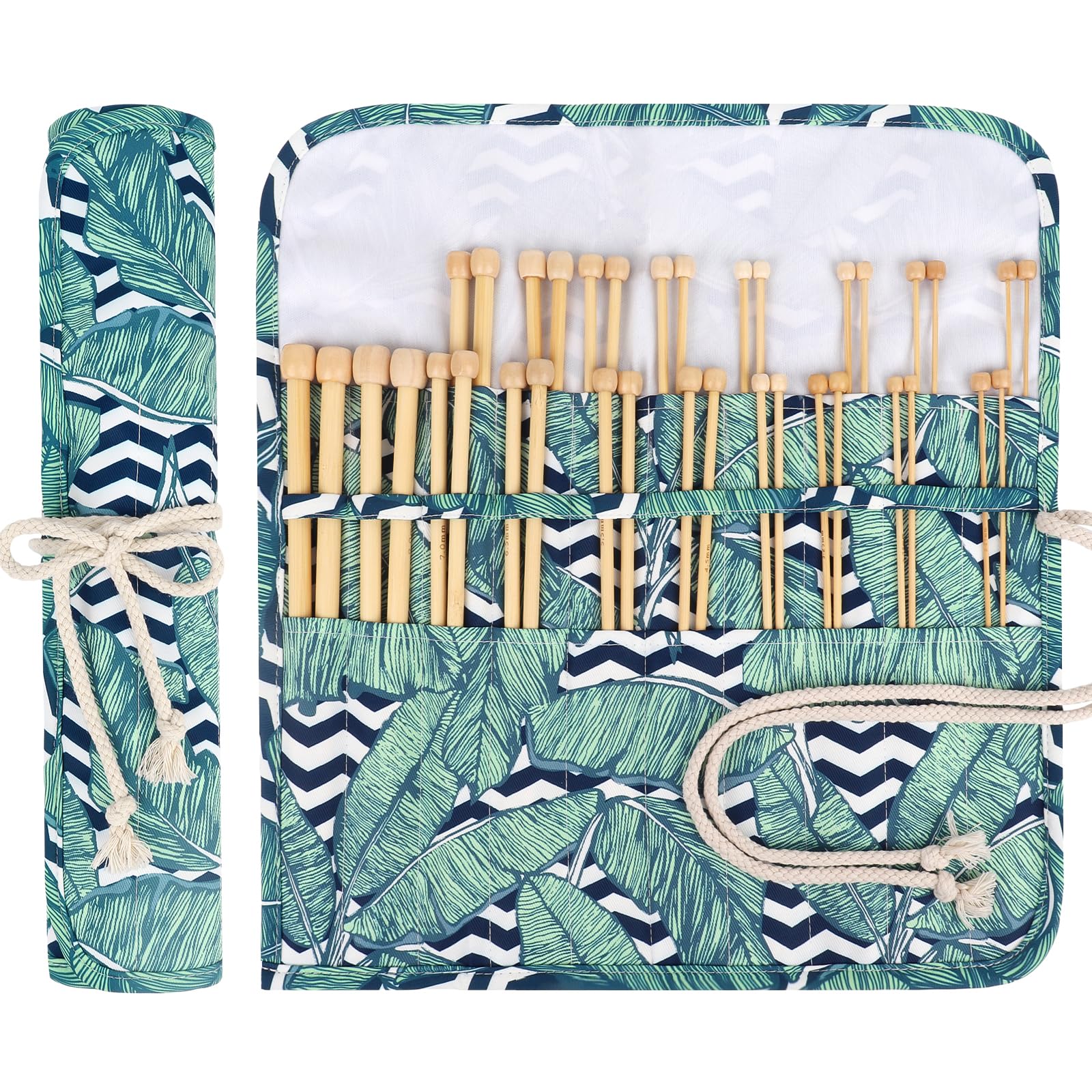 Aeelike Bamboo Knitting Needles Set 25cm, Short Bamboo Needles for Knitting